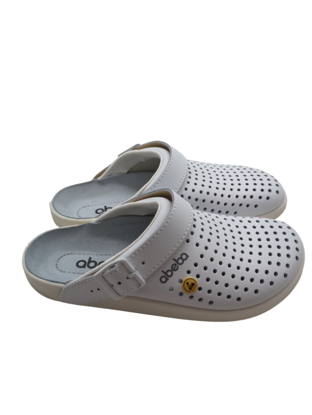 ABEBA 5300 ESD Clogs Arbeitsschuhe Pantoletten Gr. 40 Weiß