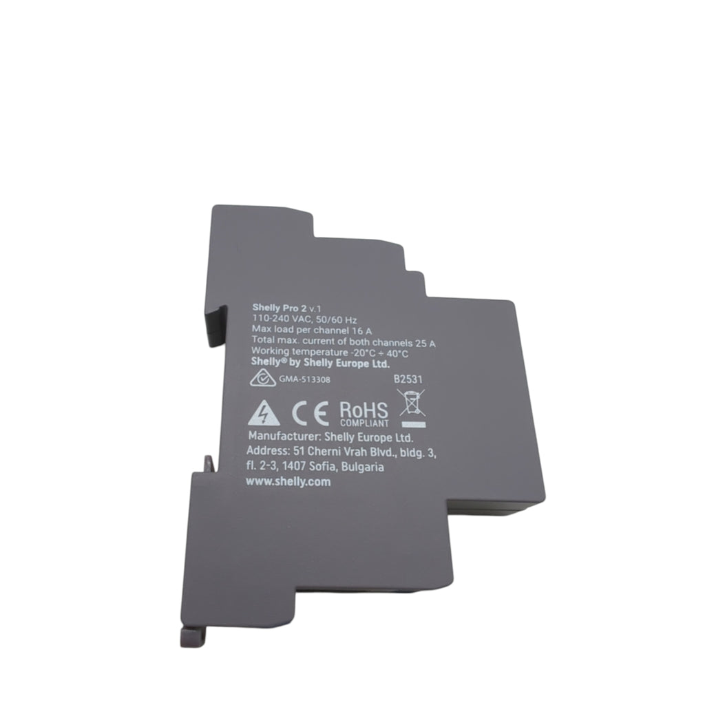 Shelly Pro 2 Relais Schalter DIN Hutschiene 2 Kanal LAN WLAN 25A