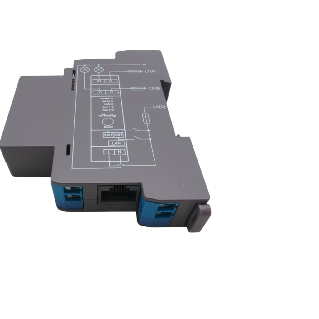 Shelly Pro 2 Relais Schalter DIN Hutschiene 2 Kanal LAN WLAN 25A