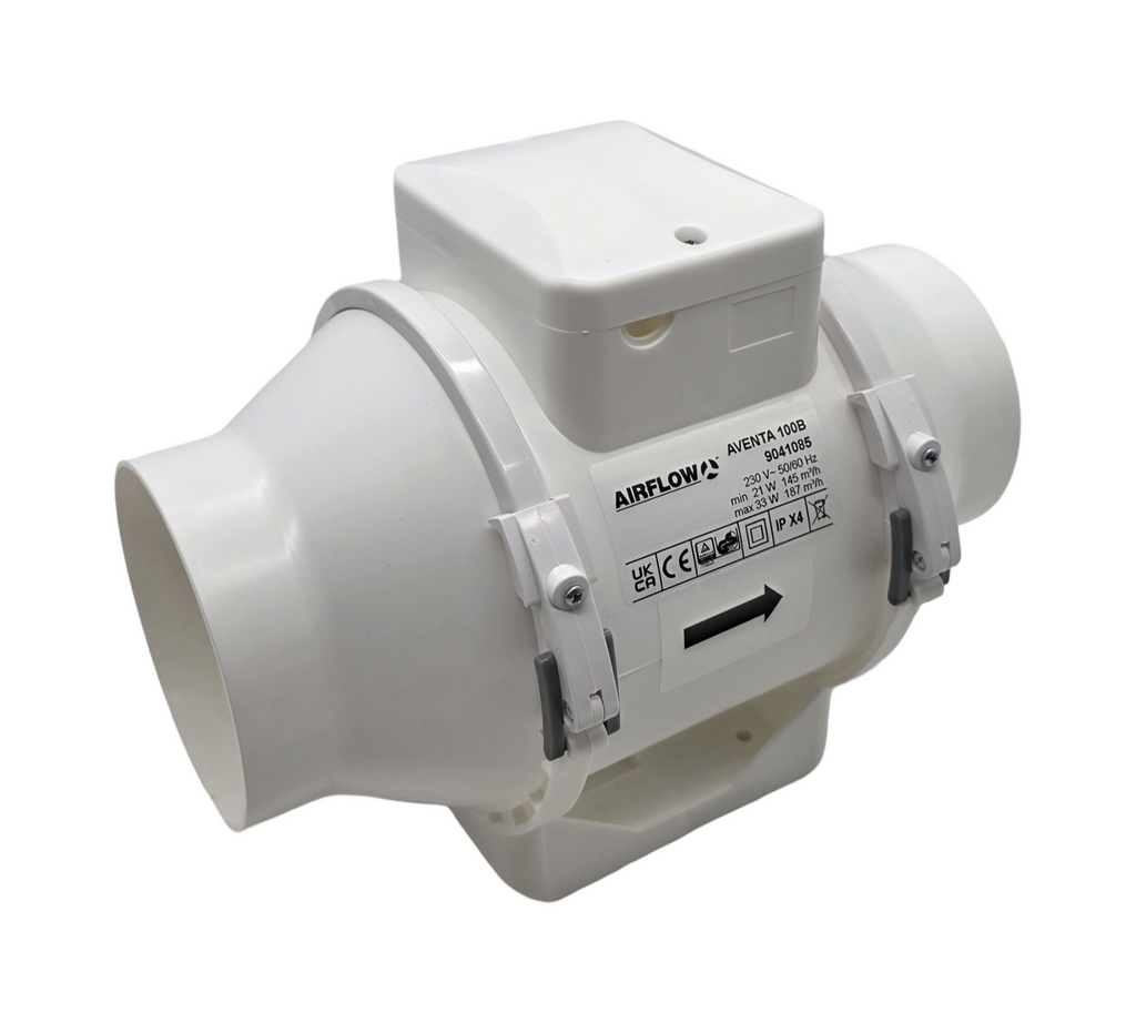 Airflow Aventa 100B Inline-Ventilator Kanal 100mm 2 Stufen 21W