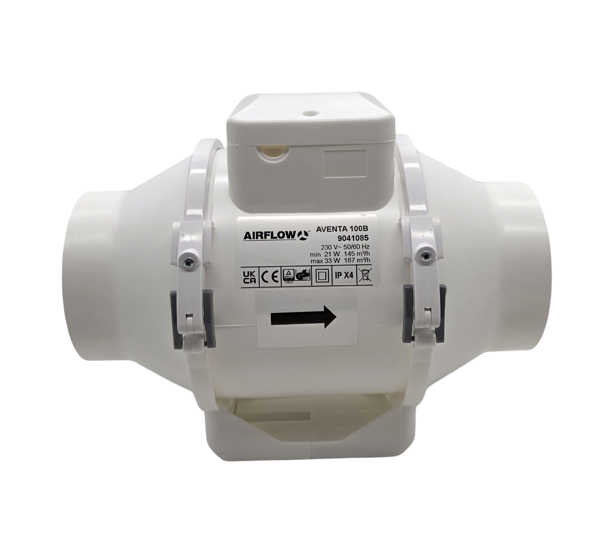 Airflow Aventa 100B Inline-Ventilator Kanal 100mm 2 Stufen 21W