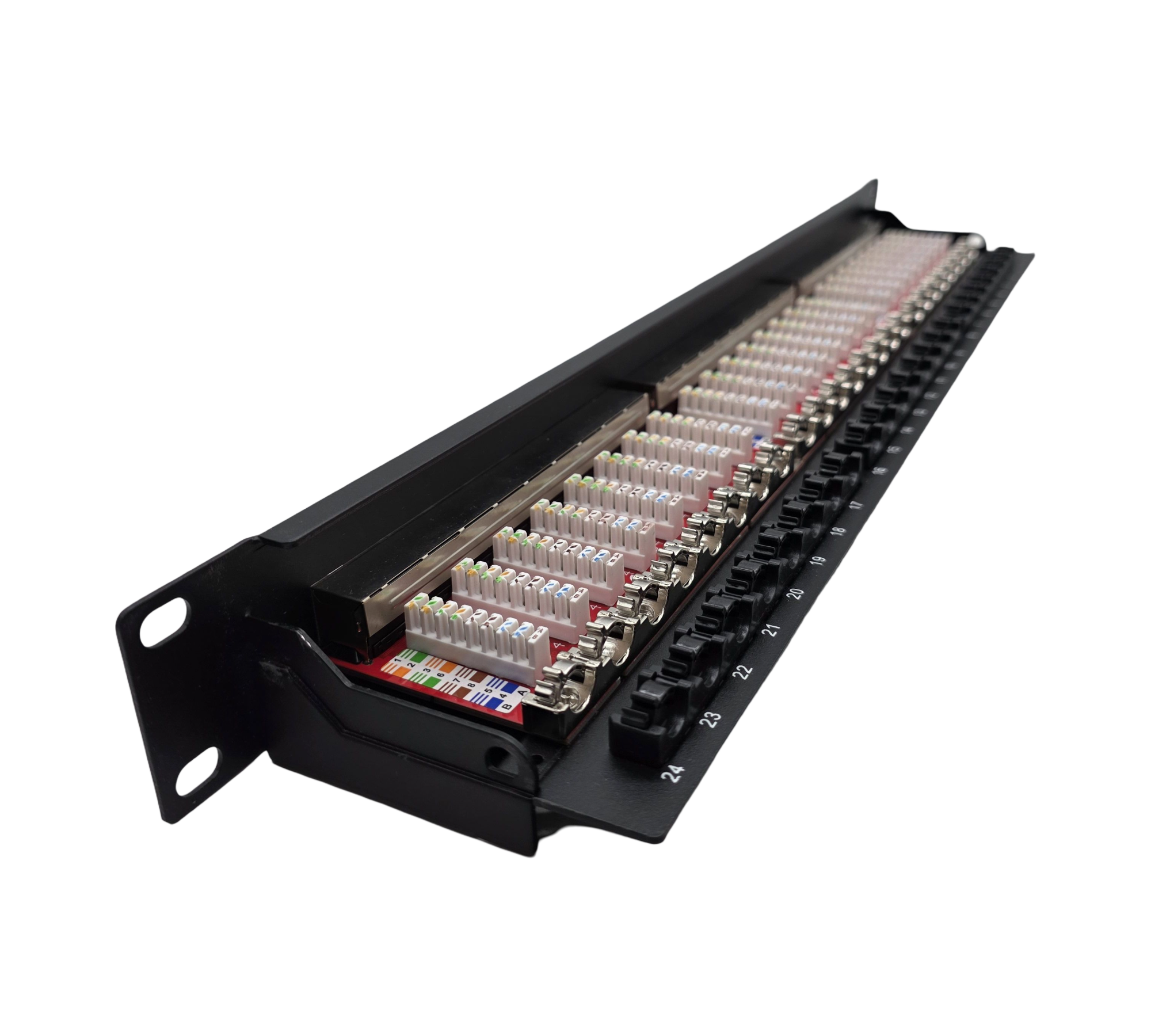 DIGITUS Patchpanel 19 Zoll Cat6A 24 Port RJ45 LSA 1HE Schwarz