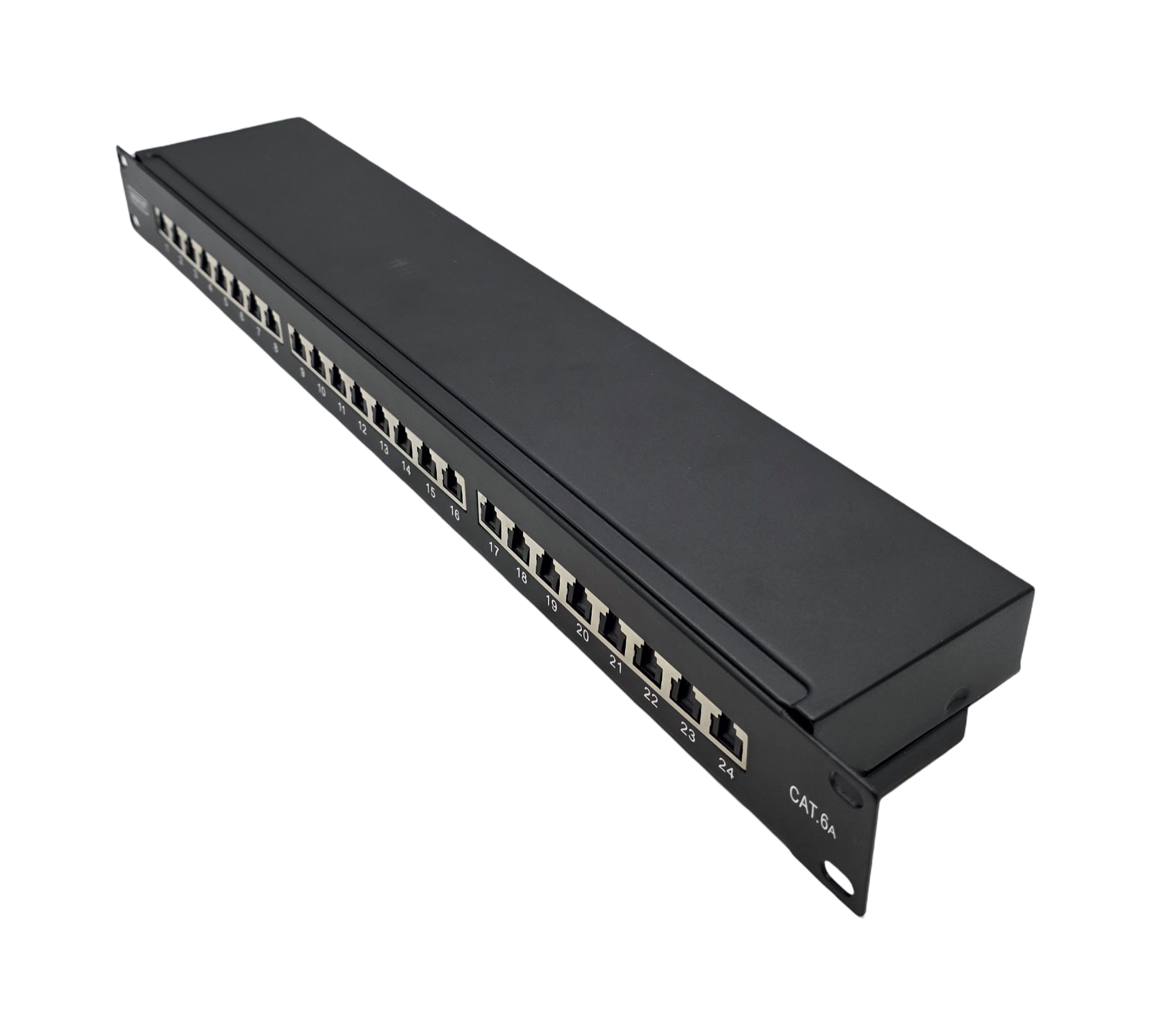 DIGITUS Patchpanel 19 Zoll Cat6A 24 Port RJ45 LSA 1HE Schwarz