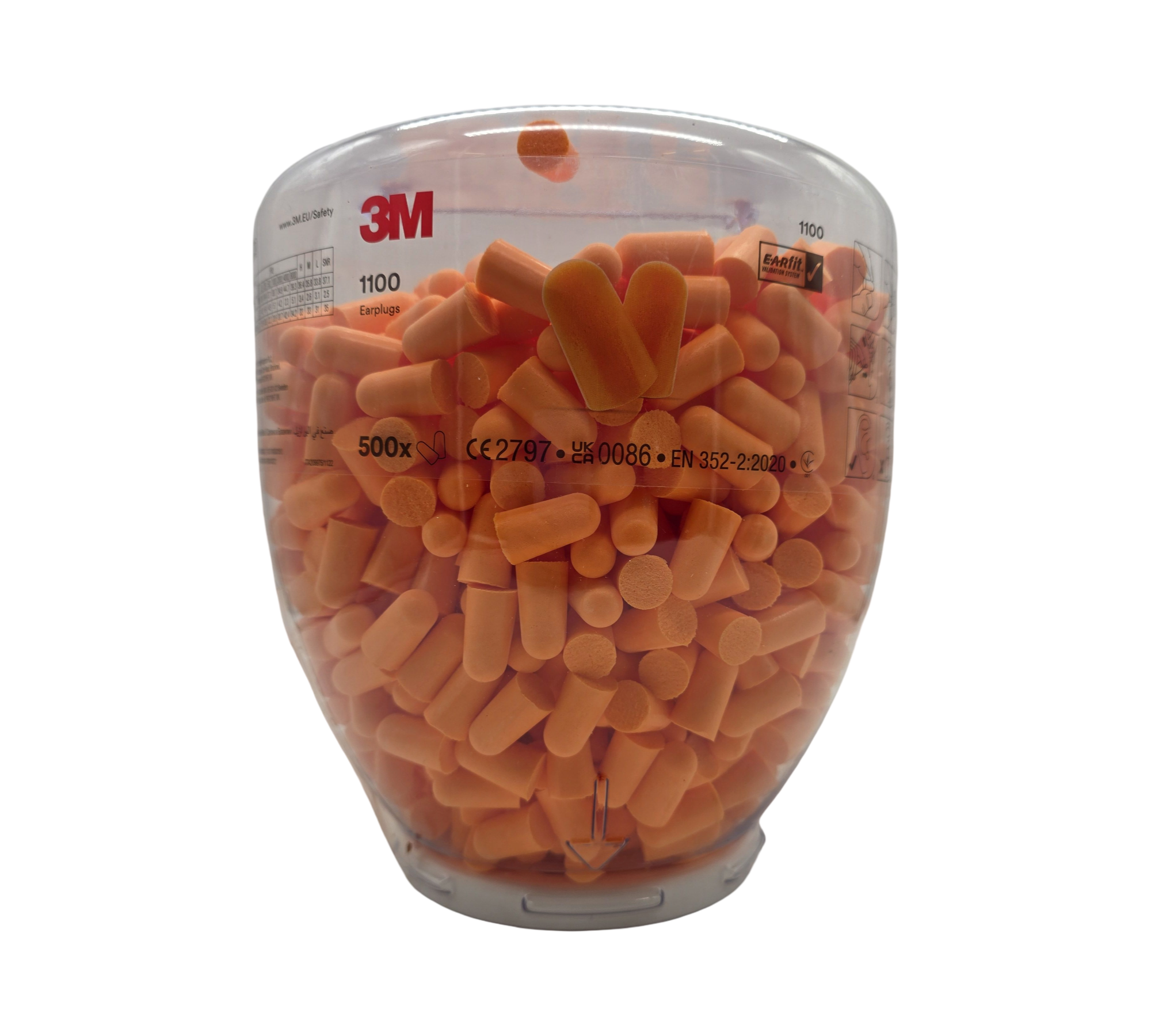 3M 1100D Ohrstöpsel Nachfüllflasche 37 dB ohne Kordel 500 Paar