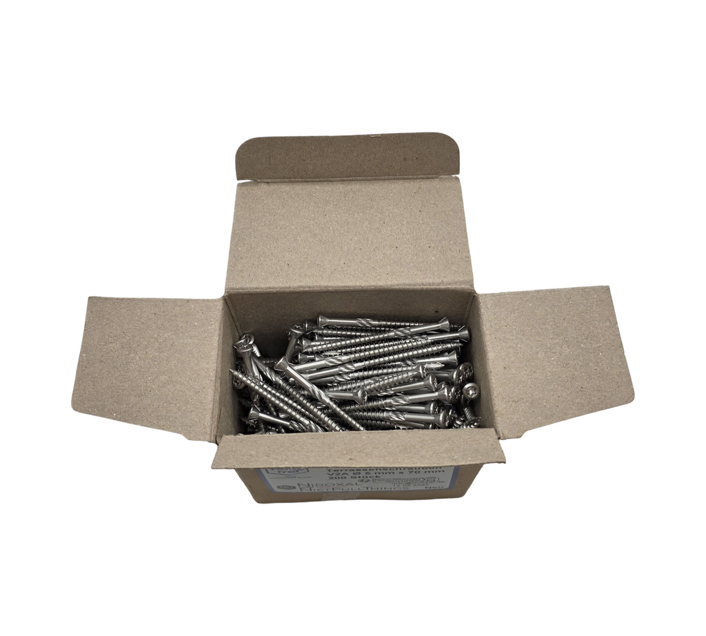 Terrassenschrauben Linsenkopf Edelstahl A2 Torx 5x70mm 800 Stück