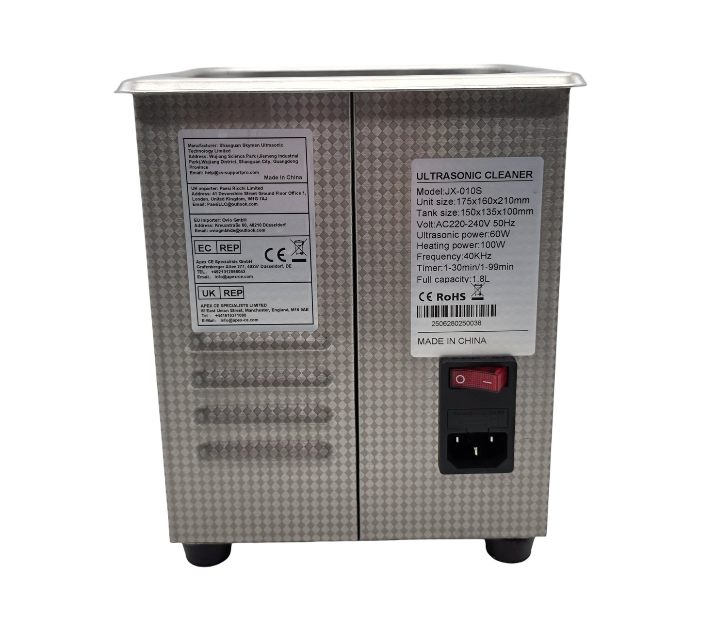 CREWORKS Ultraschallreinigungsgerät 2 L digitaler Timer Heizung