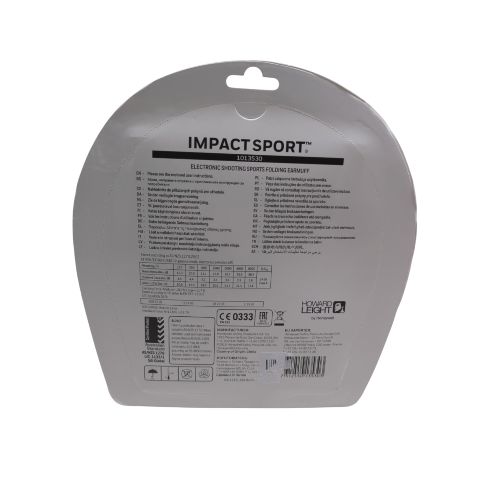 Honeywell 1013530 Howard Leight Impact Sport Kapselgehörschutz SNR 25 Grün