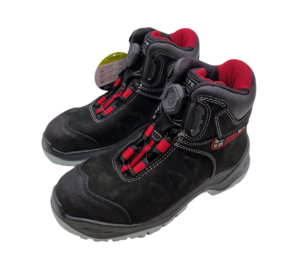 ELTEN TILL BOA Mid ESD S3 Sicherheitsschuhe Leder Gr. 38 Schwarz-Rot