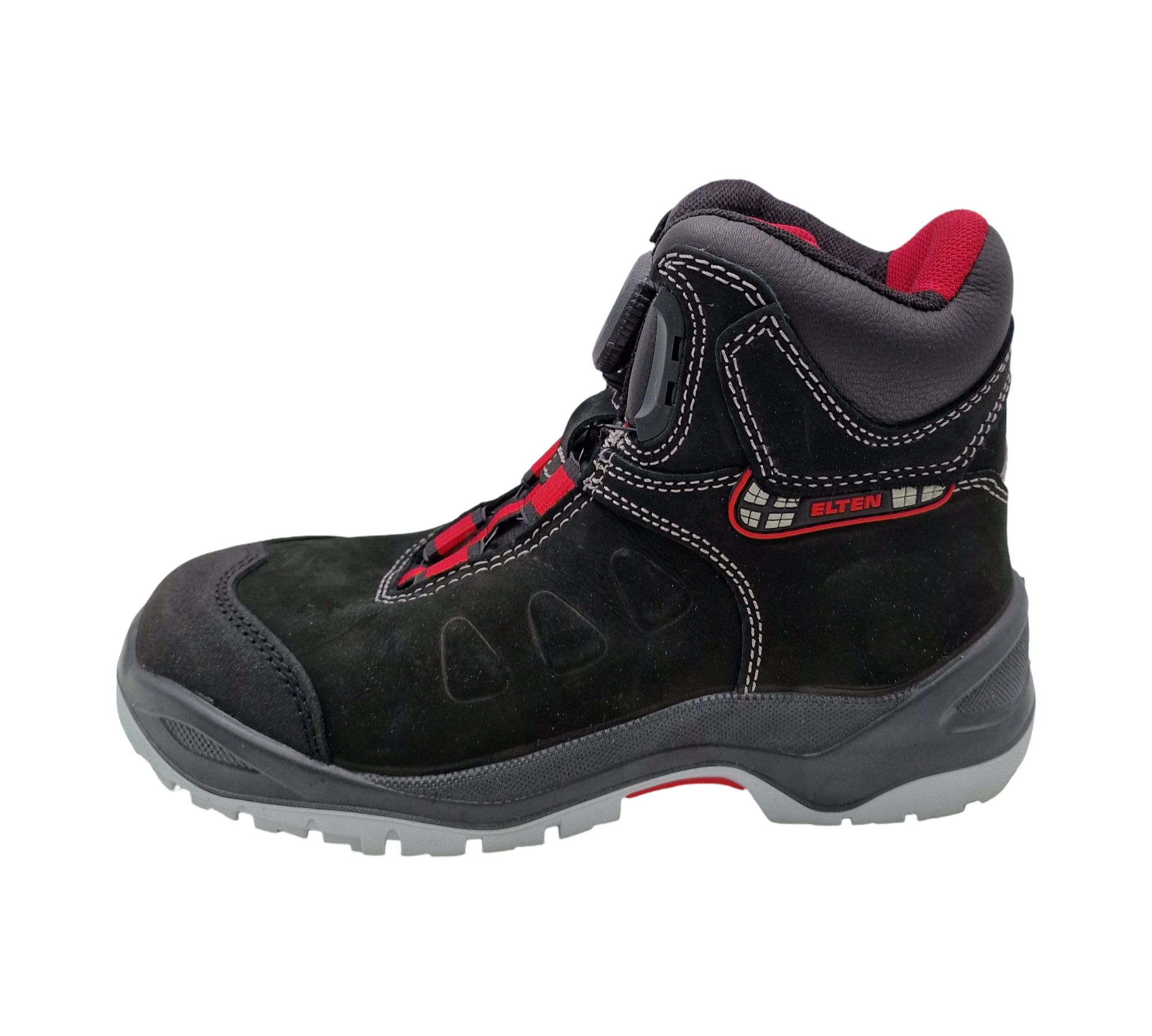 ELTEN TILL BOA Mid ESD S3 Sicherheitsschuhe Leder Gr. 38 Schwarz-Rot