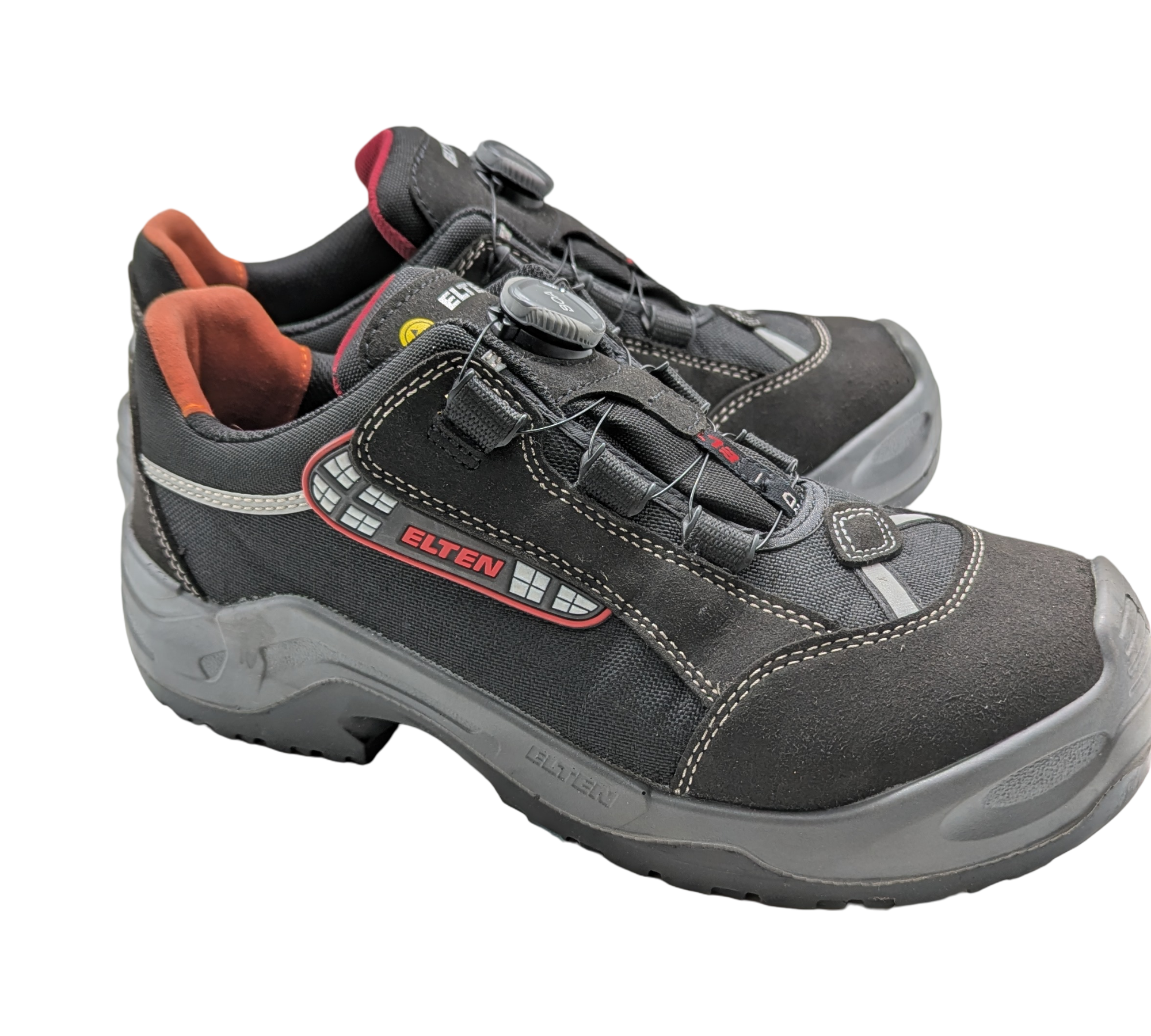 ELTEN SENEX BOA ESD S3 Sicherheitsschuhe Gr. 43 Schwarz-Rot