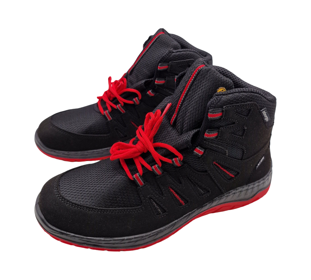 ELTEN MADDOX Mid ESD S3 Sicherheitsschuhe Herren Gr. 45 Schwarz-Rot