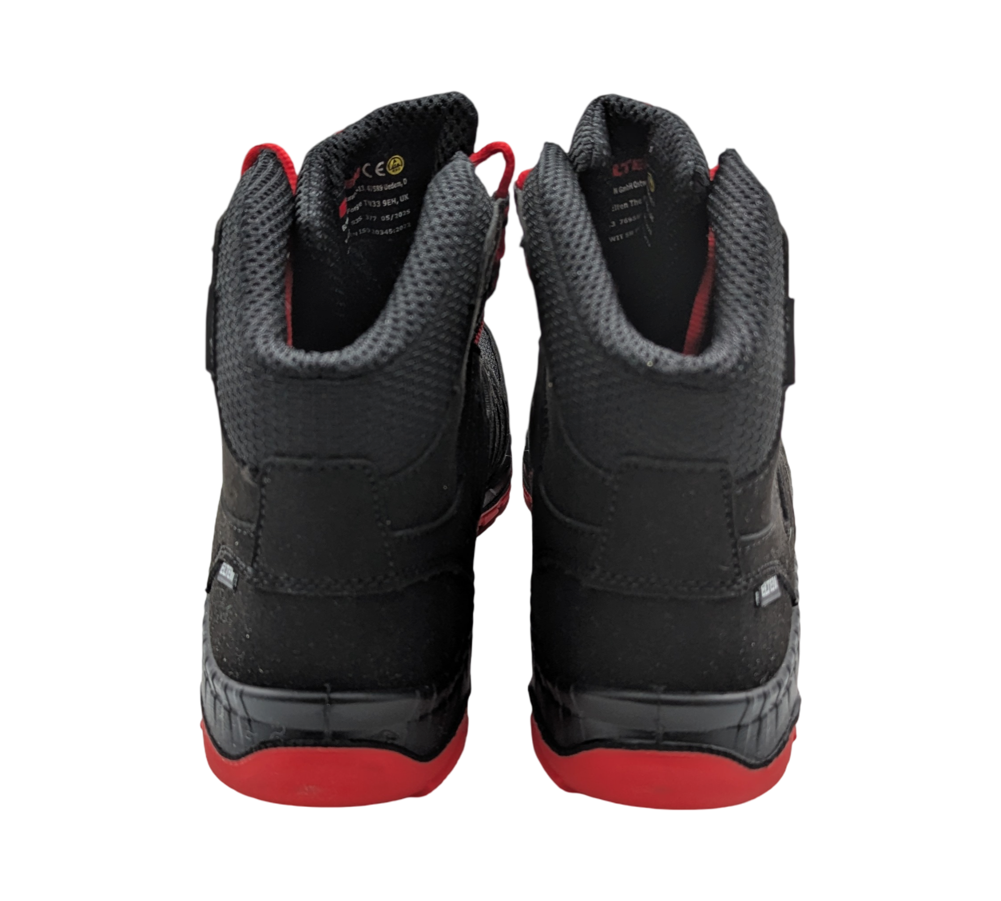 ELTEN MADDOX Mid ESD S3 Sicherheitsschuhe Gr. 43 Schwarz-Rot