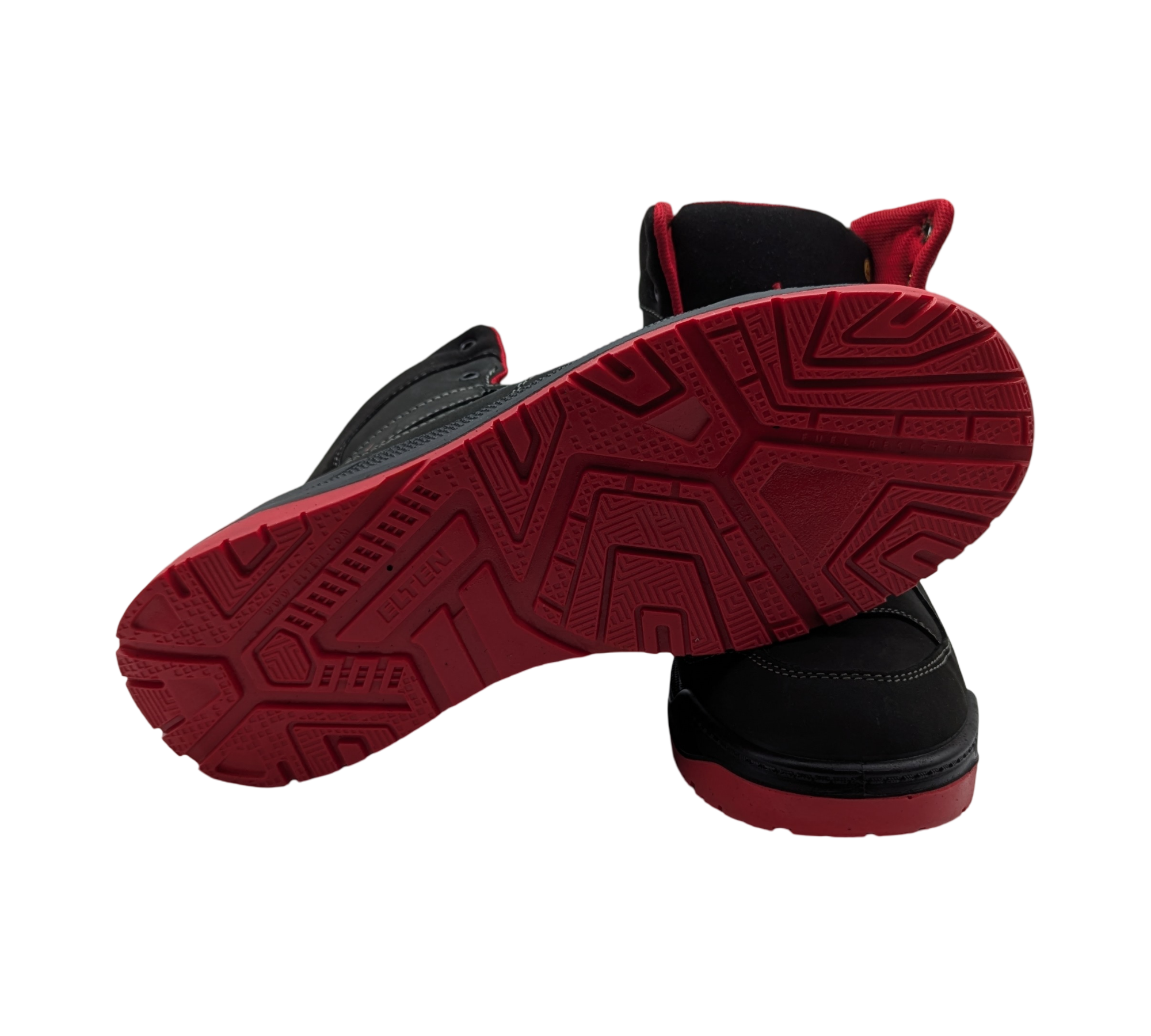 ELTEN MAVERICK Mid Sicherheitsschuhe ESD S3 Leder Gr. 48 Schwarz-Rot