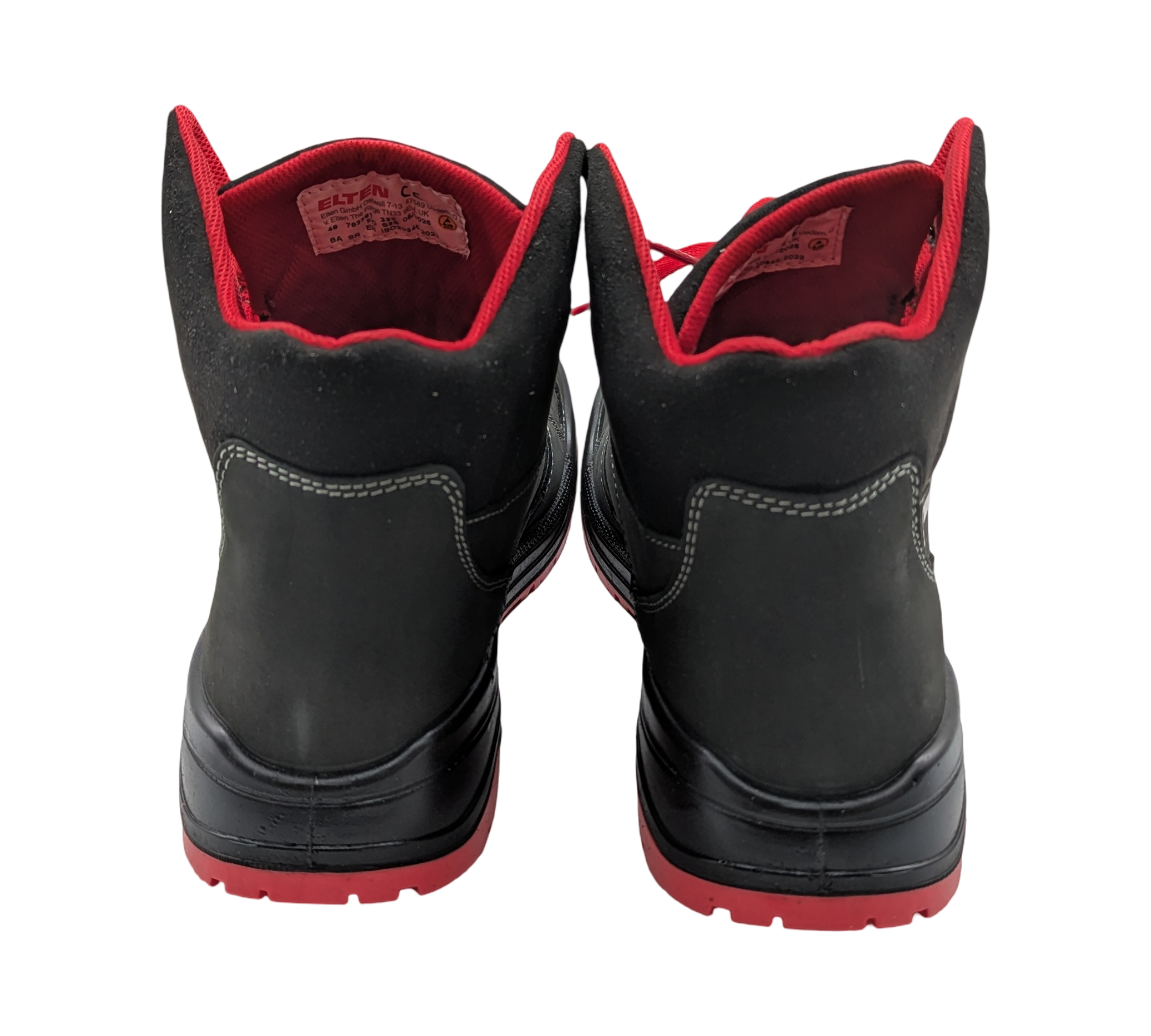 ELTEN MAVERICK Mid Sicherheitsschuhe ESD S3 Leder Gr. 48 Schwarz-Rot