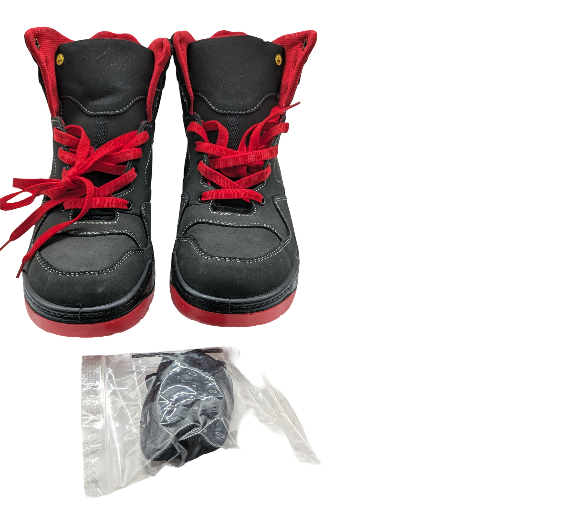 ELTEN MAVERICK Mid Sicherheitsschuhe ESD S3 Leder Gr. 48 Schwarz-Rot
