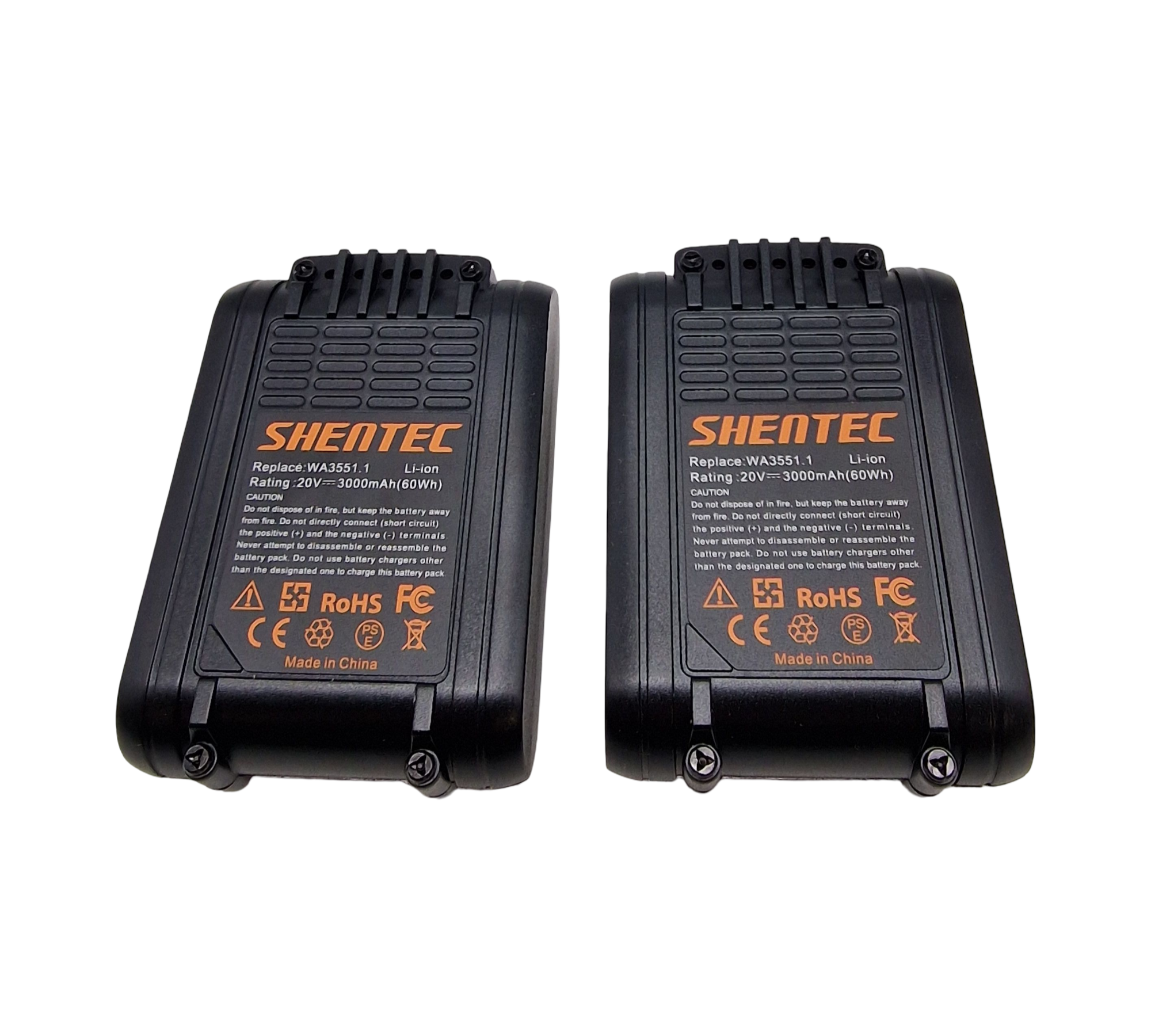 Shentec Ersatzakku 2 Stück 20V 3000mAh für Landroid WR142E WA3553