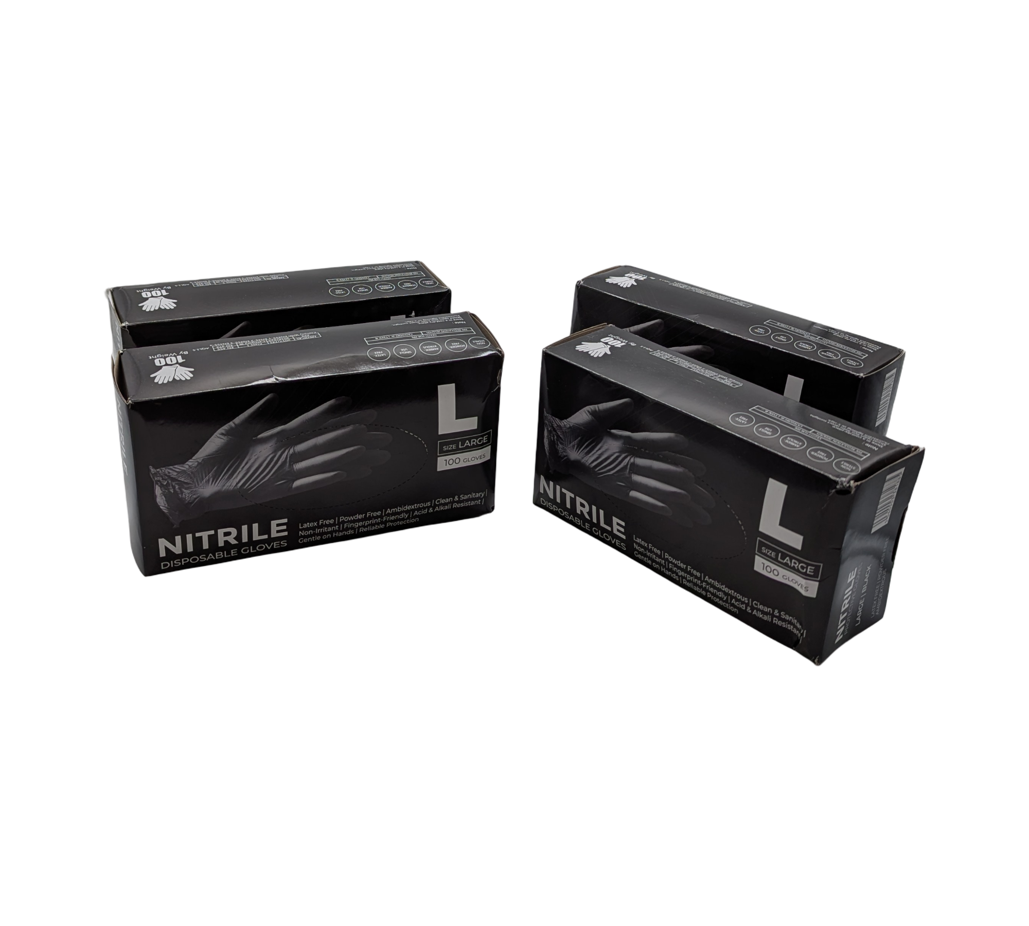 Real Touch Nitrilhandschuhe 100 Stück Gr. L Schwarz