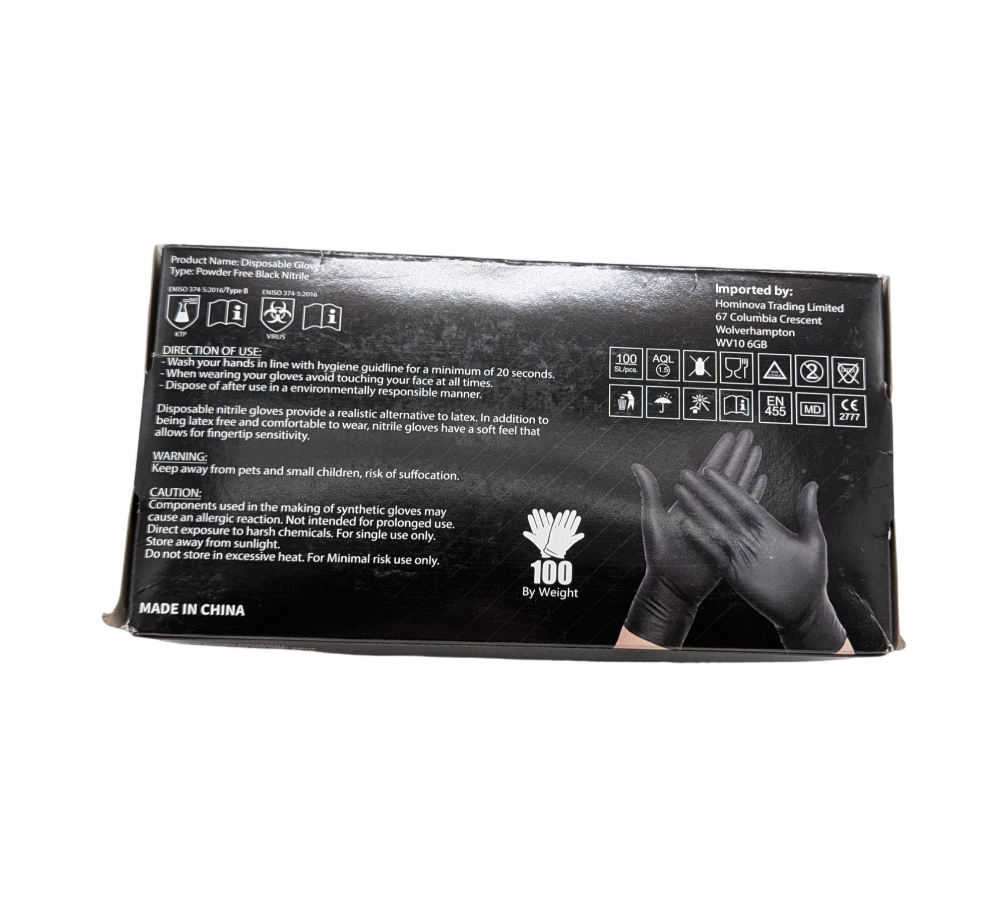 Real Touch Nitrilhandschuhe 100 Stück Gr. L Schwarz