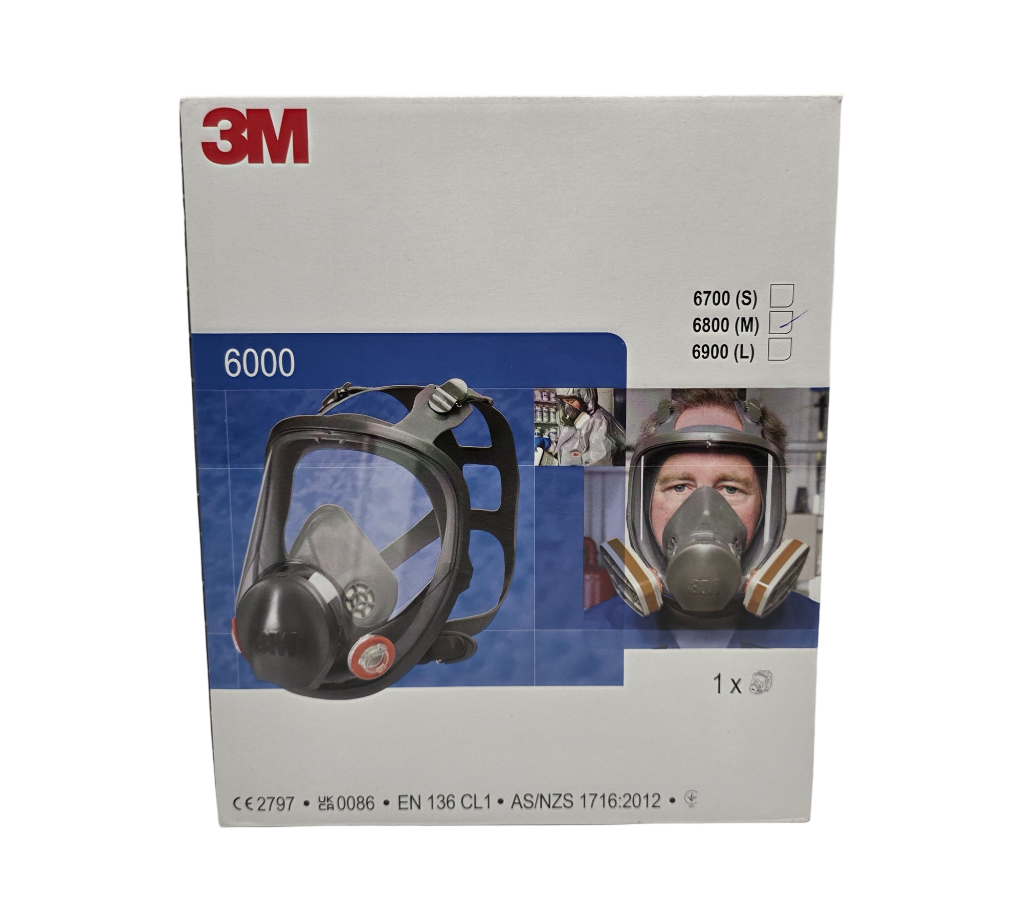 3M 6800M Silikon-Vollmaske Atemschutzmaske Gr. M