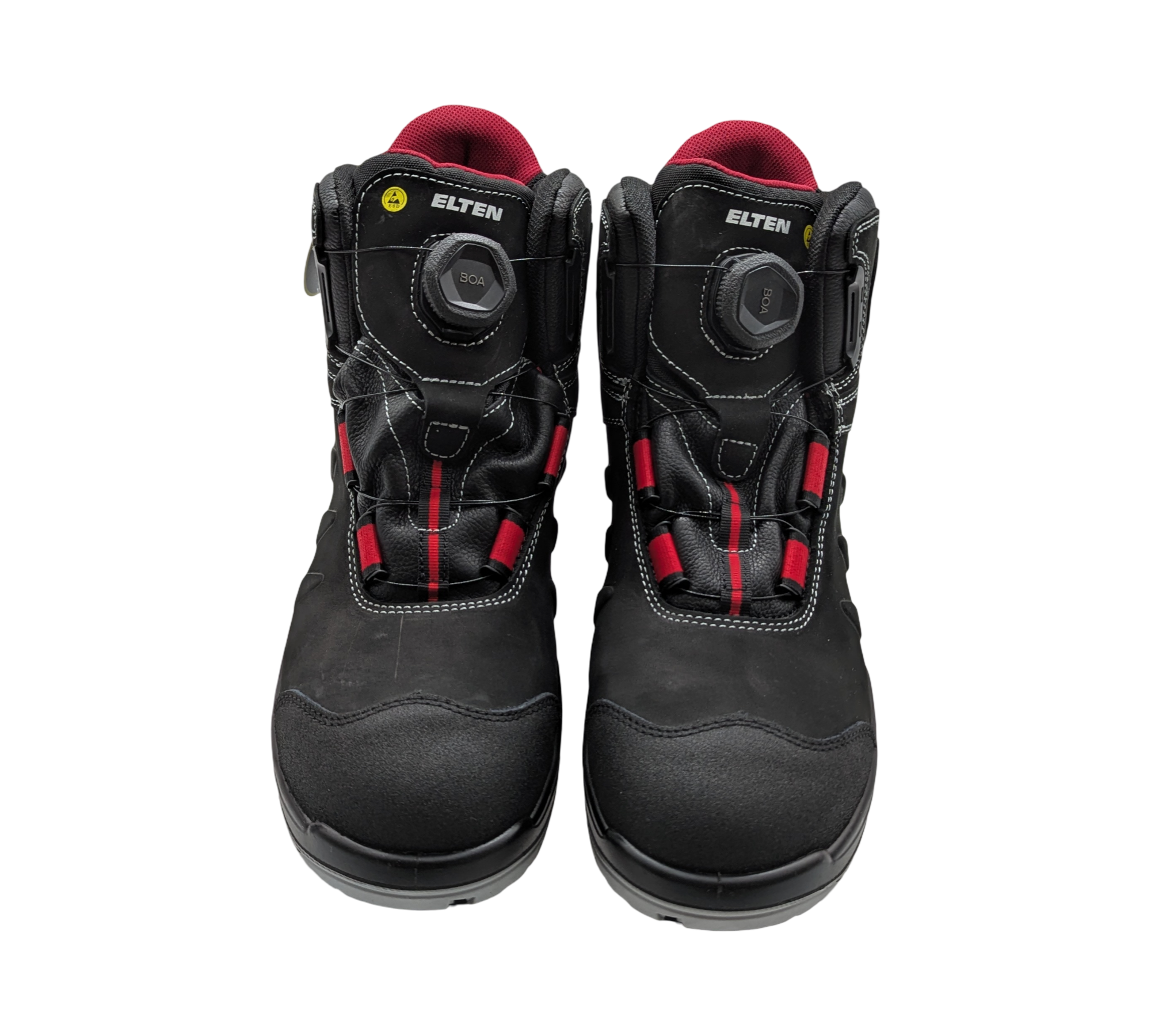 ELTEN TILL BOA Mid ESD S3 Sicherheitsschuhe Leder Gr. 49 Schwarz-Rot