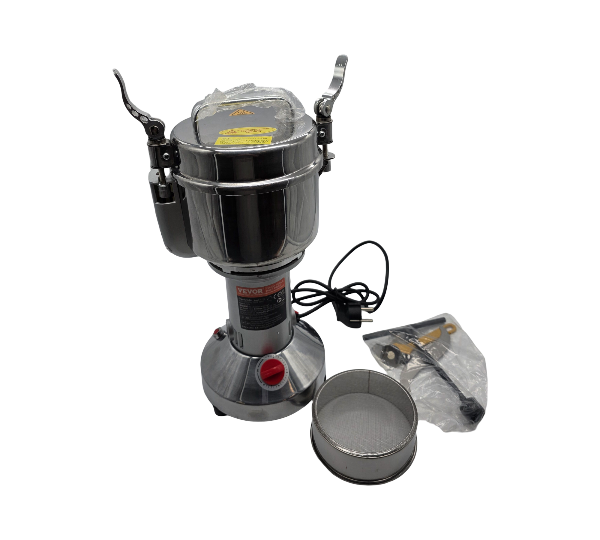 VEVOR Elektrische Getreidemühle Gewürzmühle 750g 2000W Edelstahl