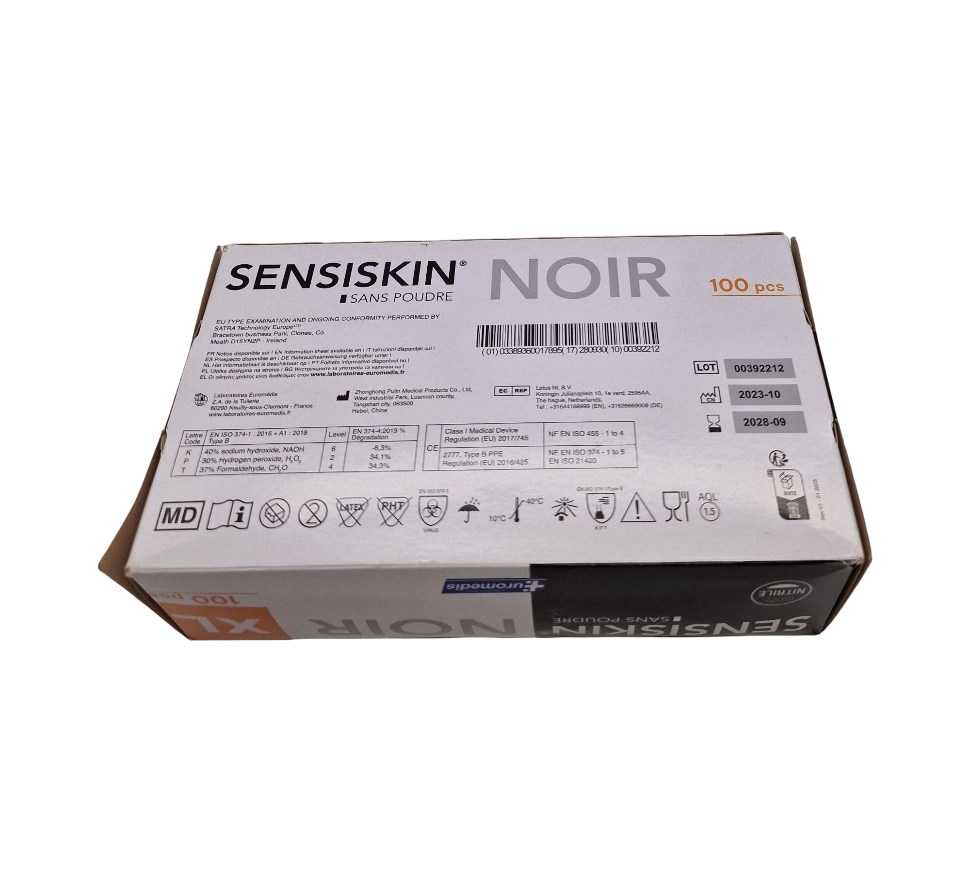 Sensiskin Nitrilhandschuhe Einweghandschuhe 100 Stück Gr. XL Schwarz