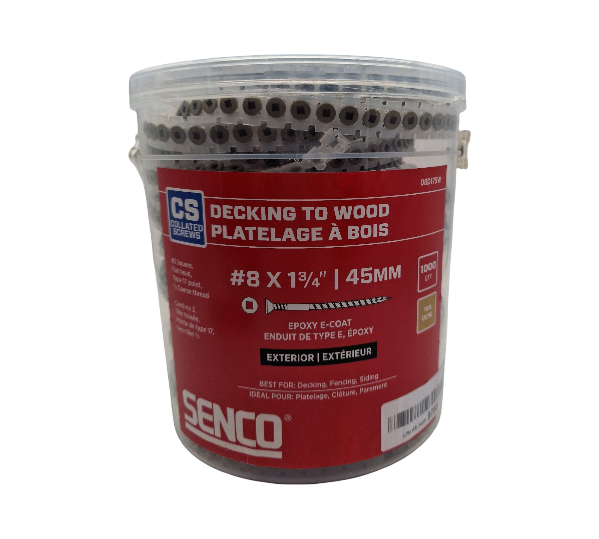 Senco 08D175W DuraSpin Terrassenschrauben 1-3/4 Zoll 1000 Stück