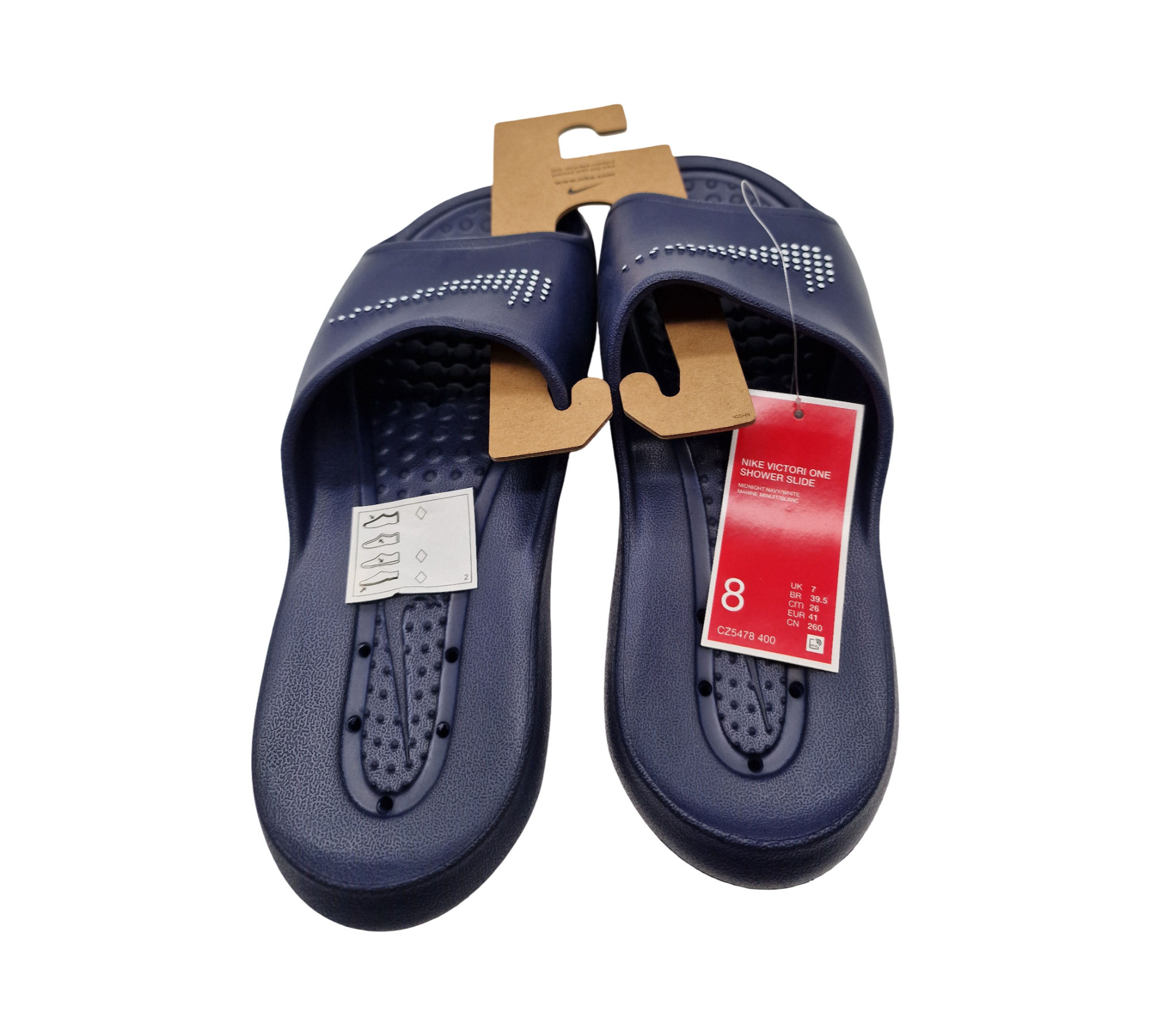Nike Victori Slipper Herren Gr. 41 Midnight Navy Weiß
