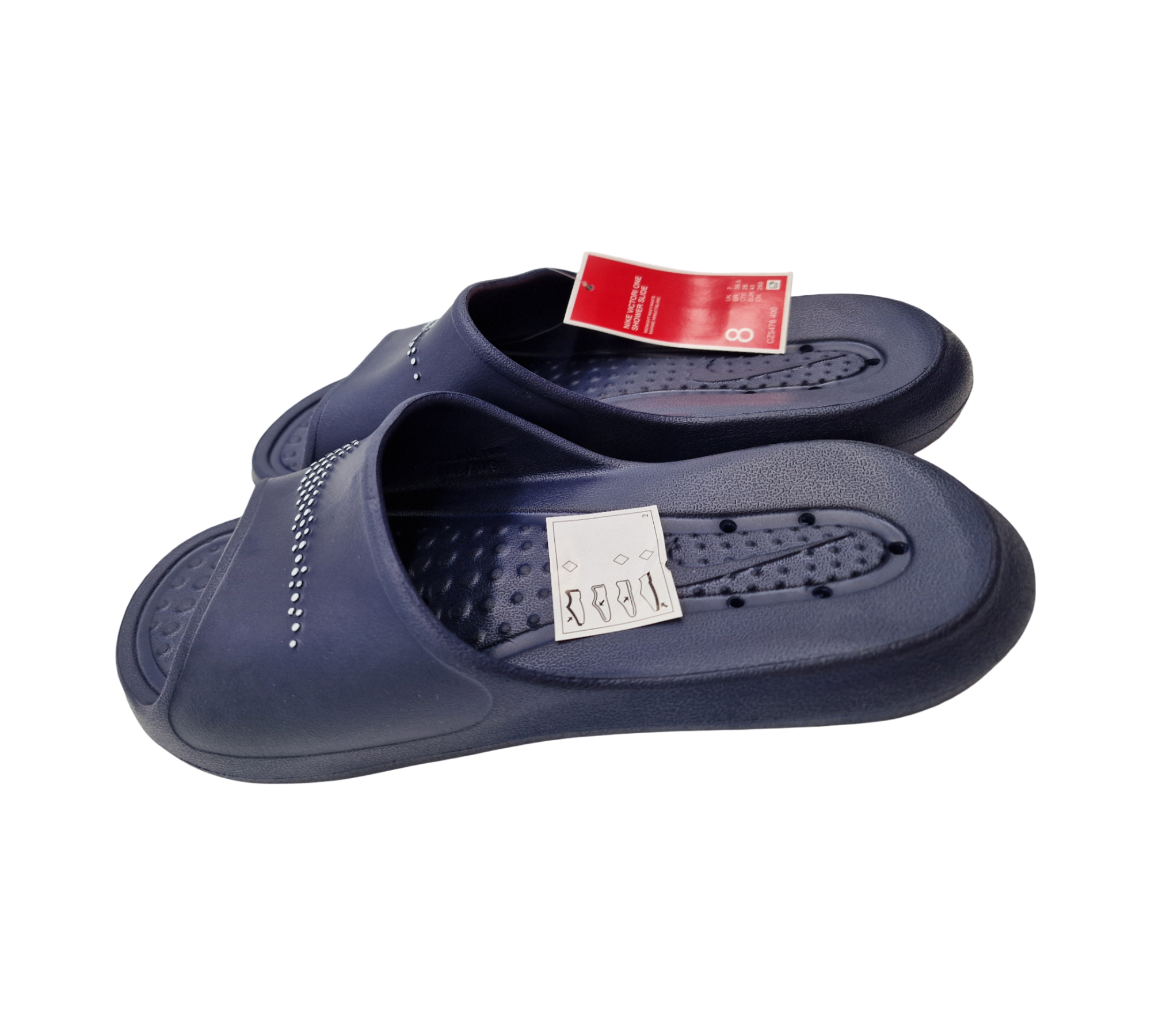 Nike Victori Slipper Herren Gr. 41 Midnight Navy Weiß