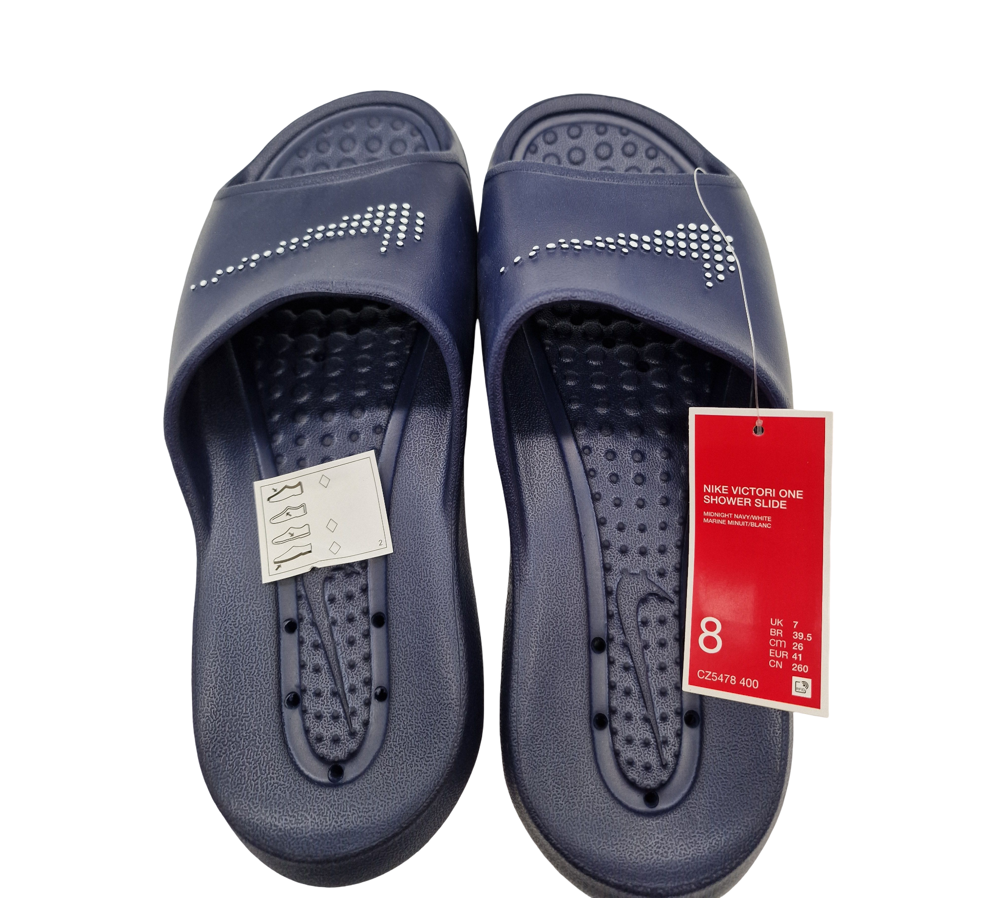 Nike Victori Slipper Herren Gr. 41 Midnight Navy Weiß