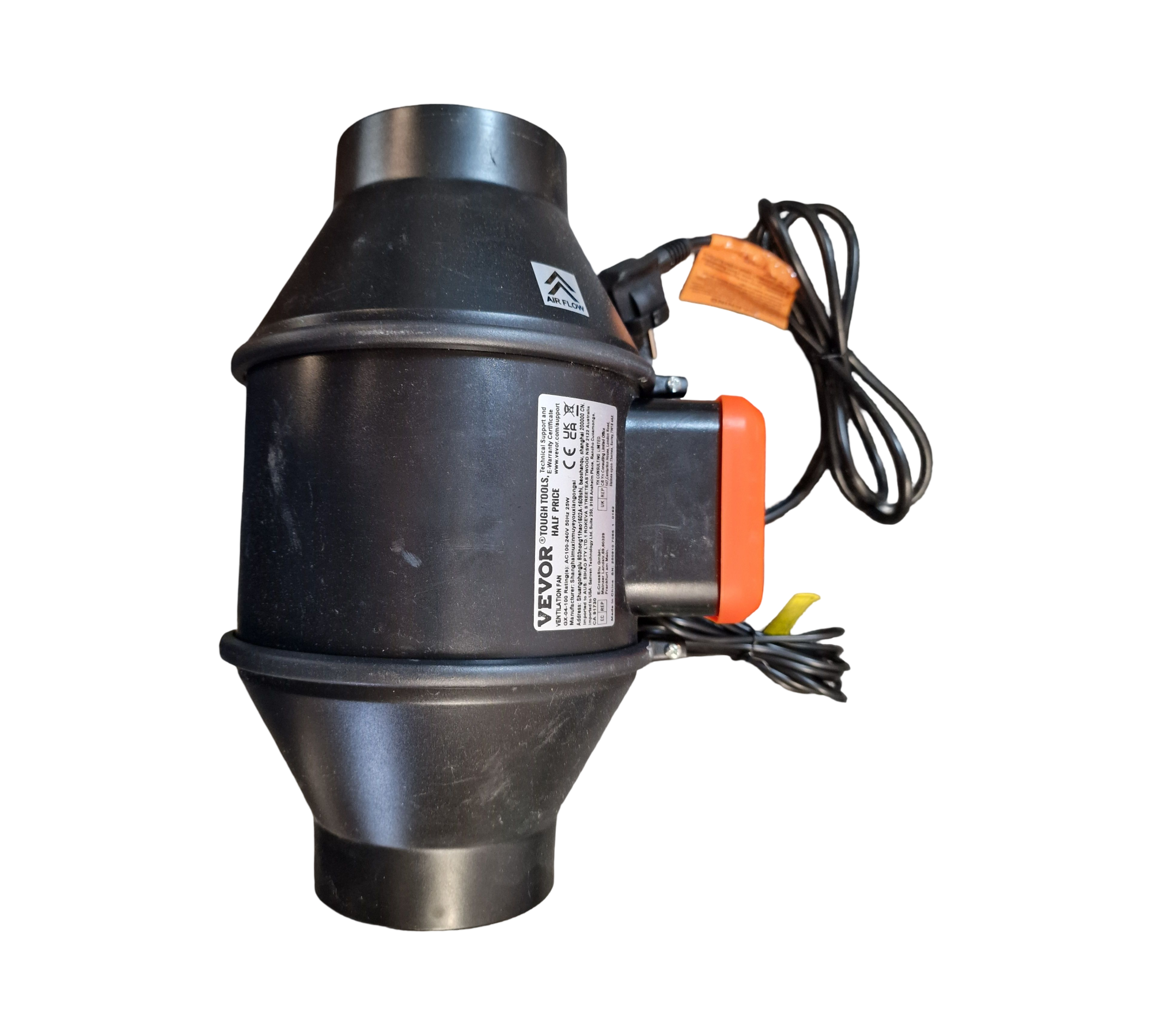 VEVOR Rohrventilator Abluftventilator 102mm 129,7 CFM EC-Motor Regler