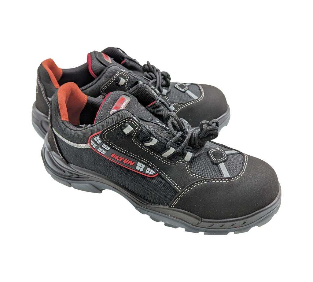 ELTEN SENEX ESD S2 Sicherheitsschuhe Herren Gr. 43 Schwarz Rot