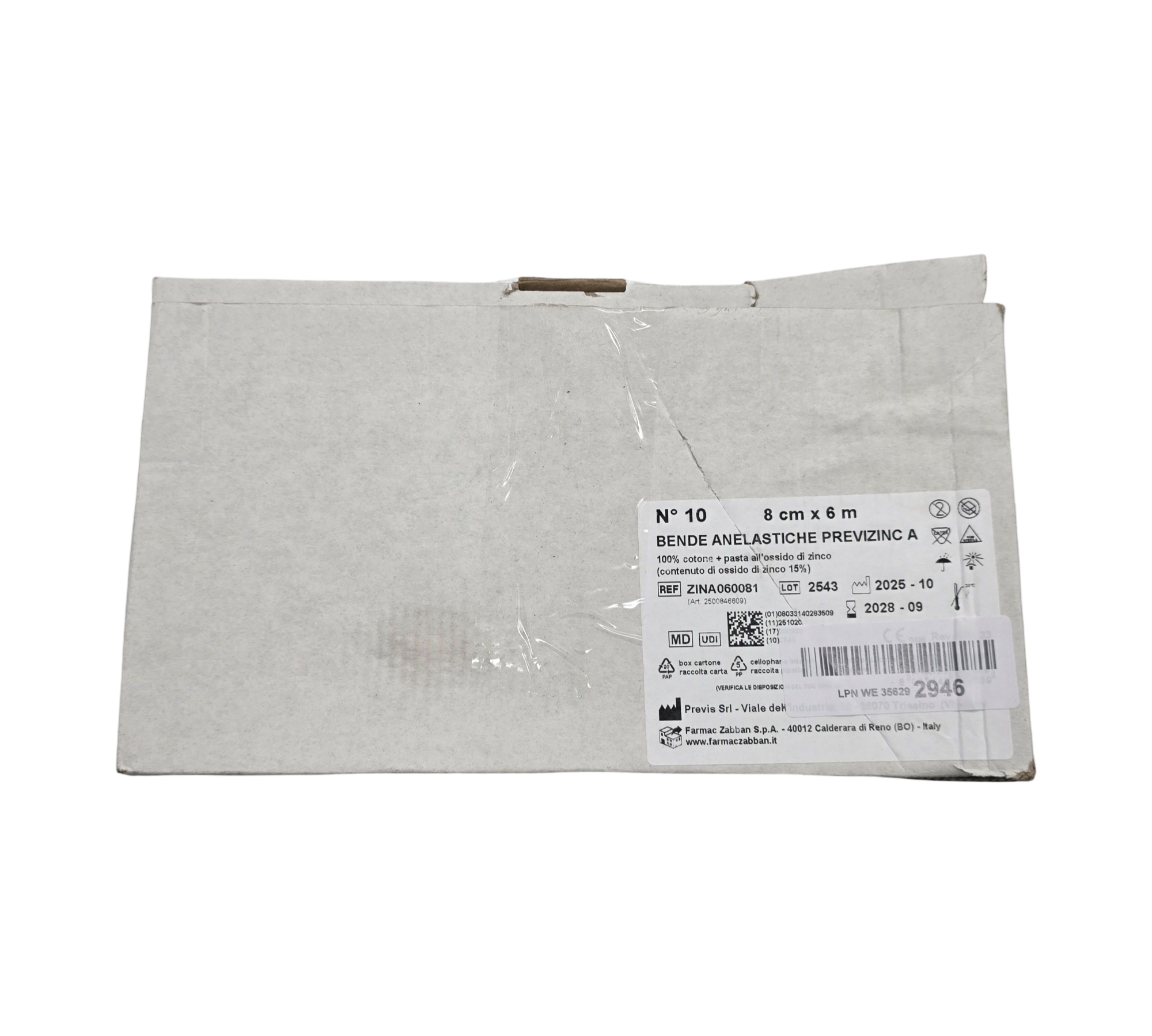 GIMA PREVIZINC H Bandage nicht elastisch 8cm x 6m 8er-Pack