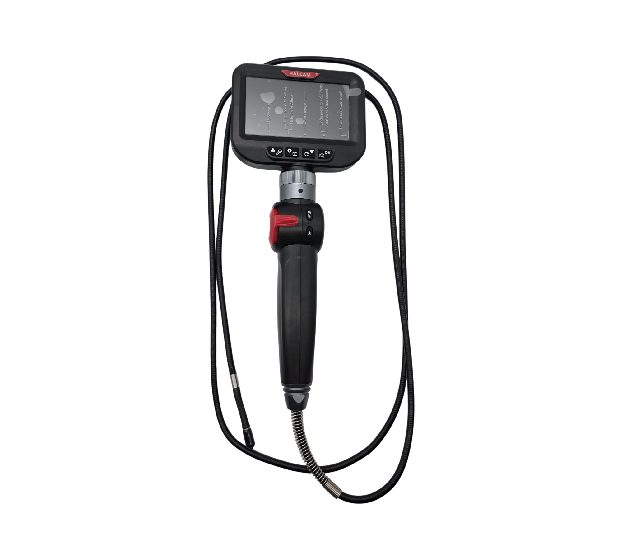 Ralcam Endoskopkamera 4,3 Zoll HD 720P Rohrkamera 6 LED IP67 2m