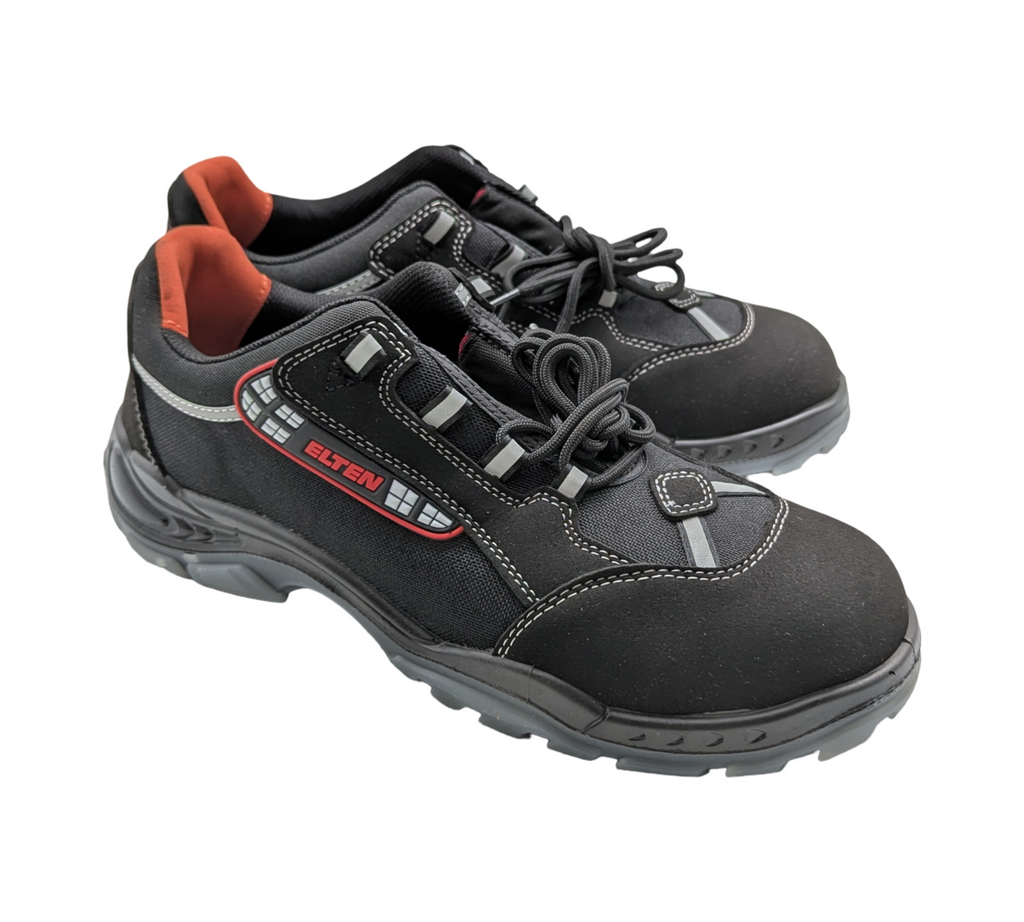 ELTEN SENEX ESD S2 Sicherheitsschuhe Herren Gr. 45 Schwarz-Rot