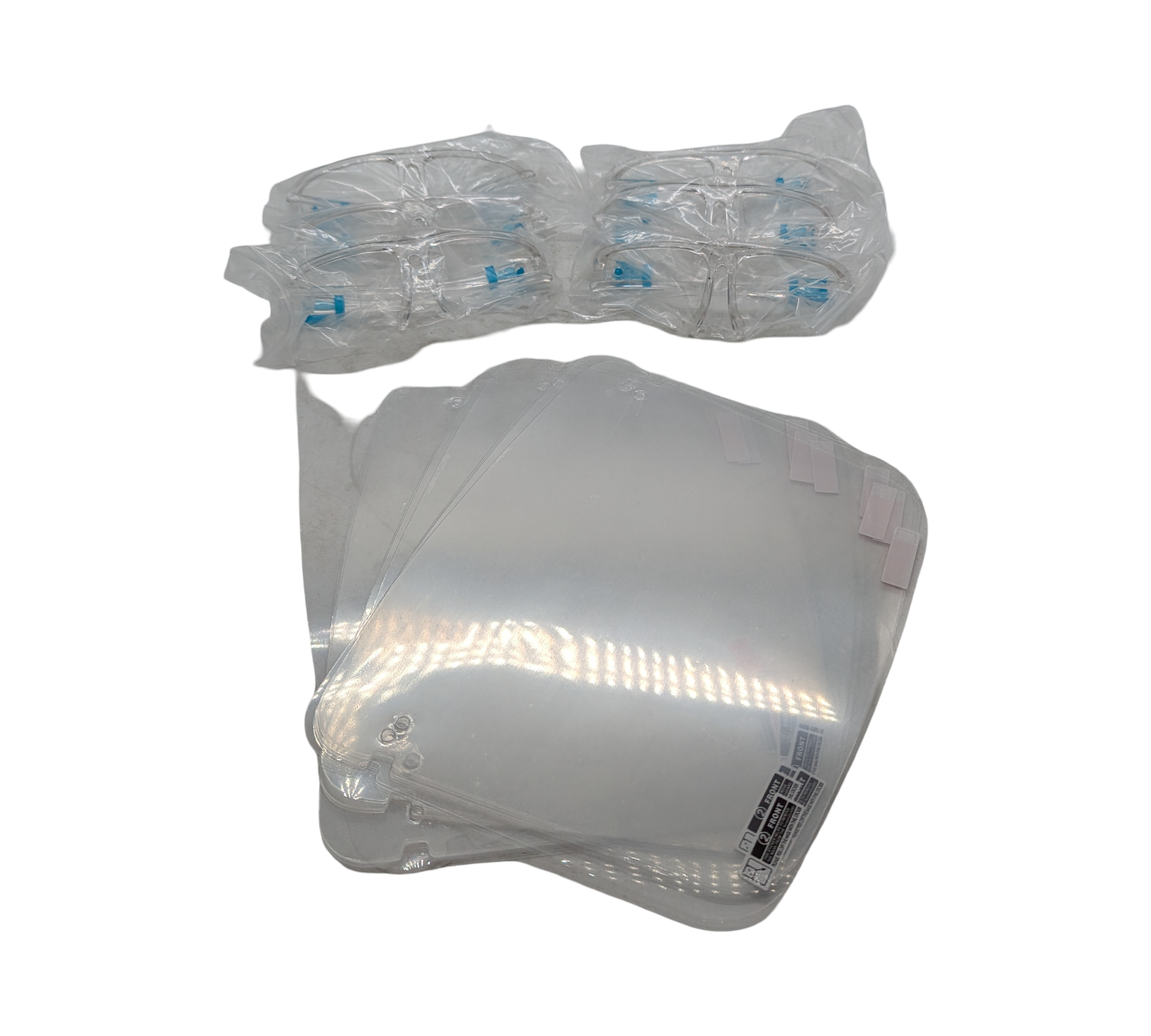 PETHREE Gesichtsschutz Set 12 Visiere 6 Brillen Transparent