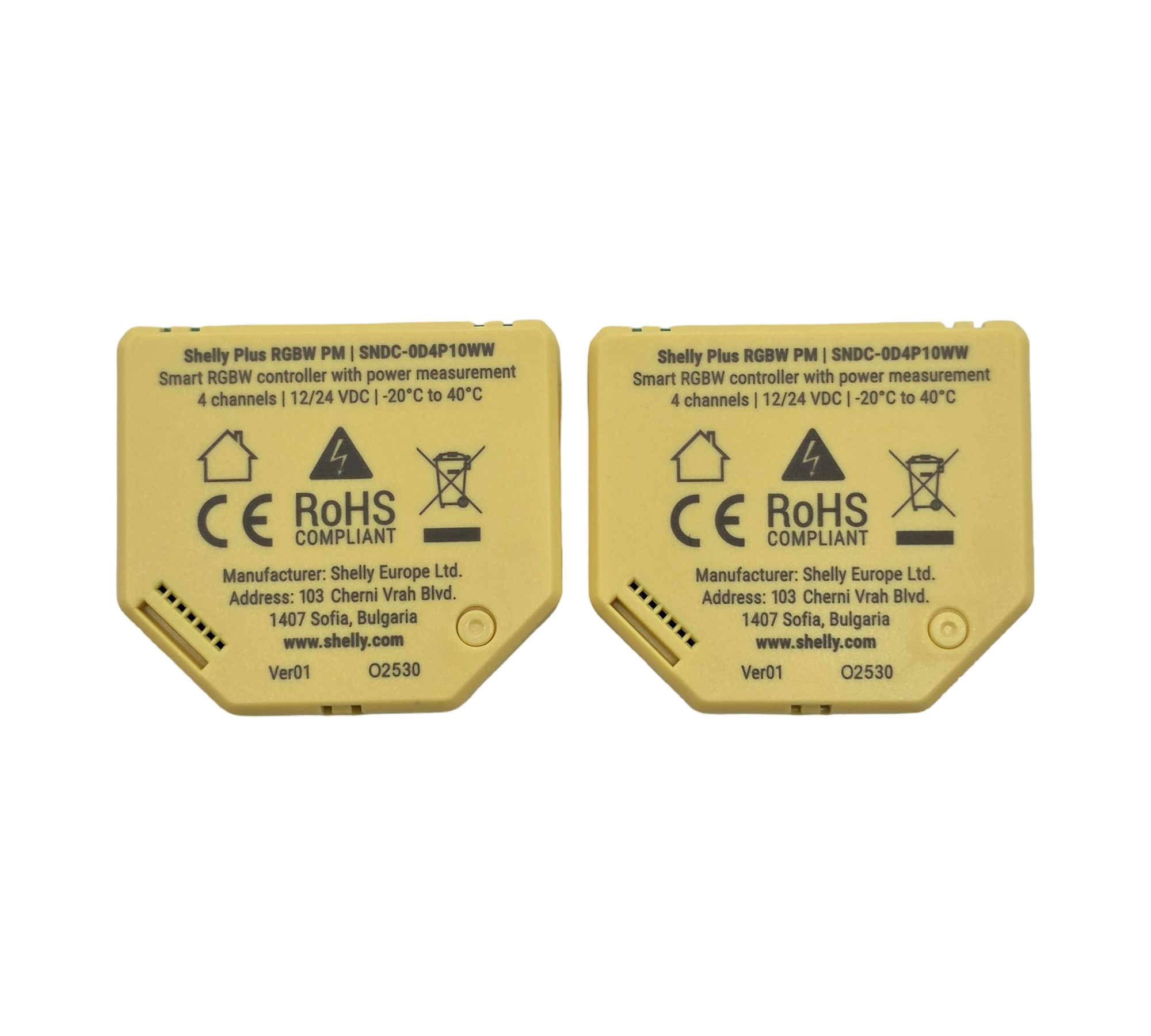Shelly Plus RGBW PM WLAN Controller LED-Streifen 12-24V 2 Stück