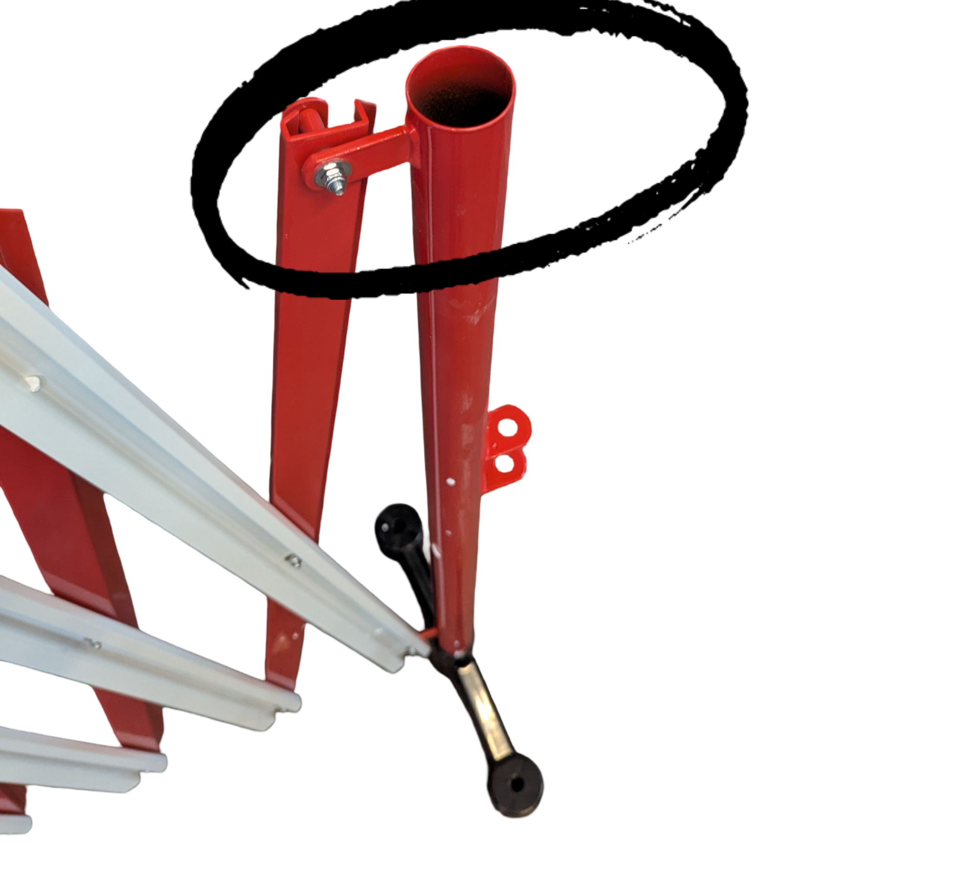Flexibarrier Scherensperre ausziehbare Barriere mit Sockel 3 m Rot Weiß