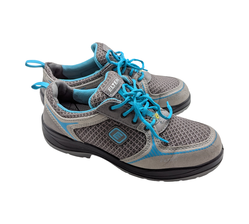 ELTEN MILA Aqua Low ESD S1 Sicherheitsschuhe für Damen, Größe 40, Grau-Türkis