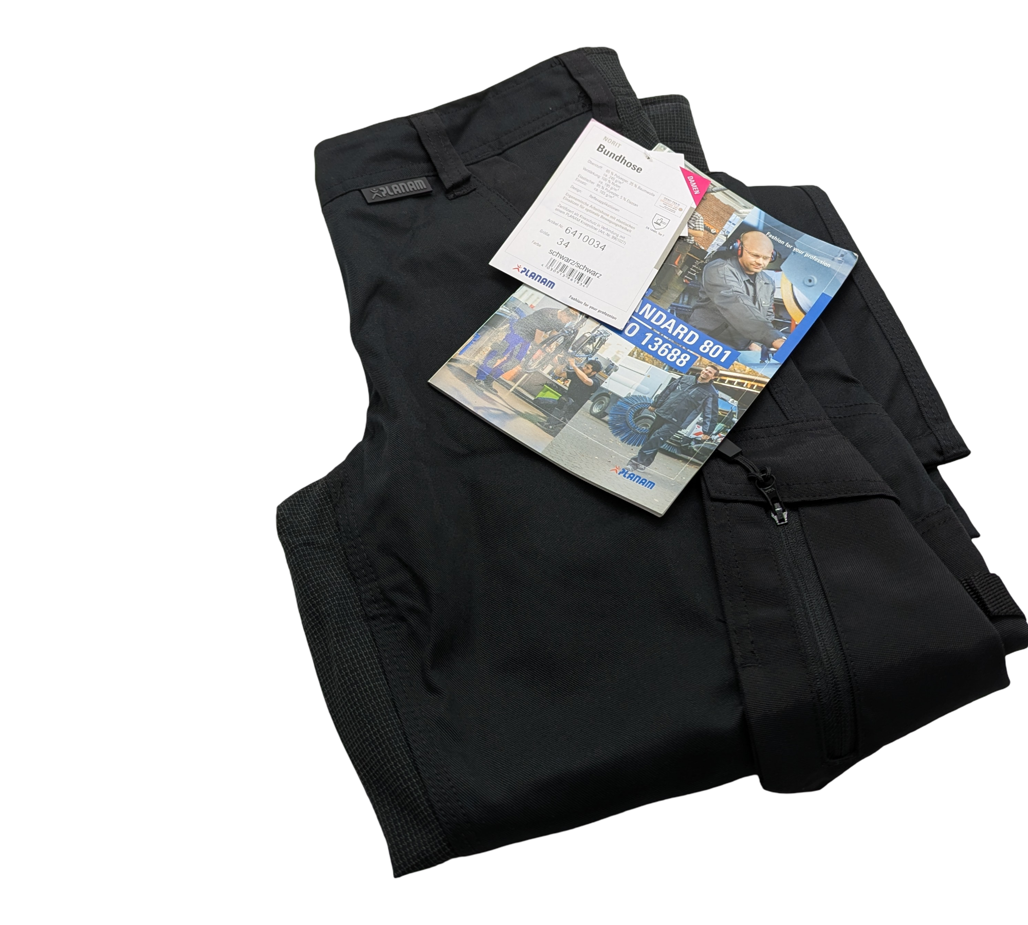 Planam Norit 6410034 Bundhose Damen Arbeitshose Gr. 34 Schwarz