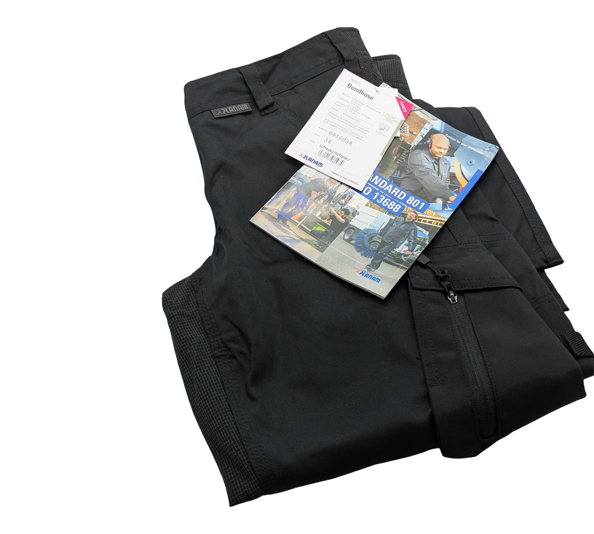 Planam Norit 6410034 Bundhose Damen Arbeitshose Gr. 34 Schwarz