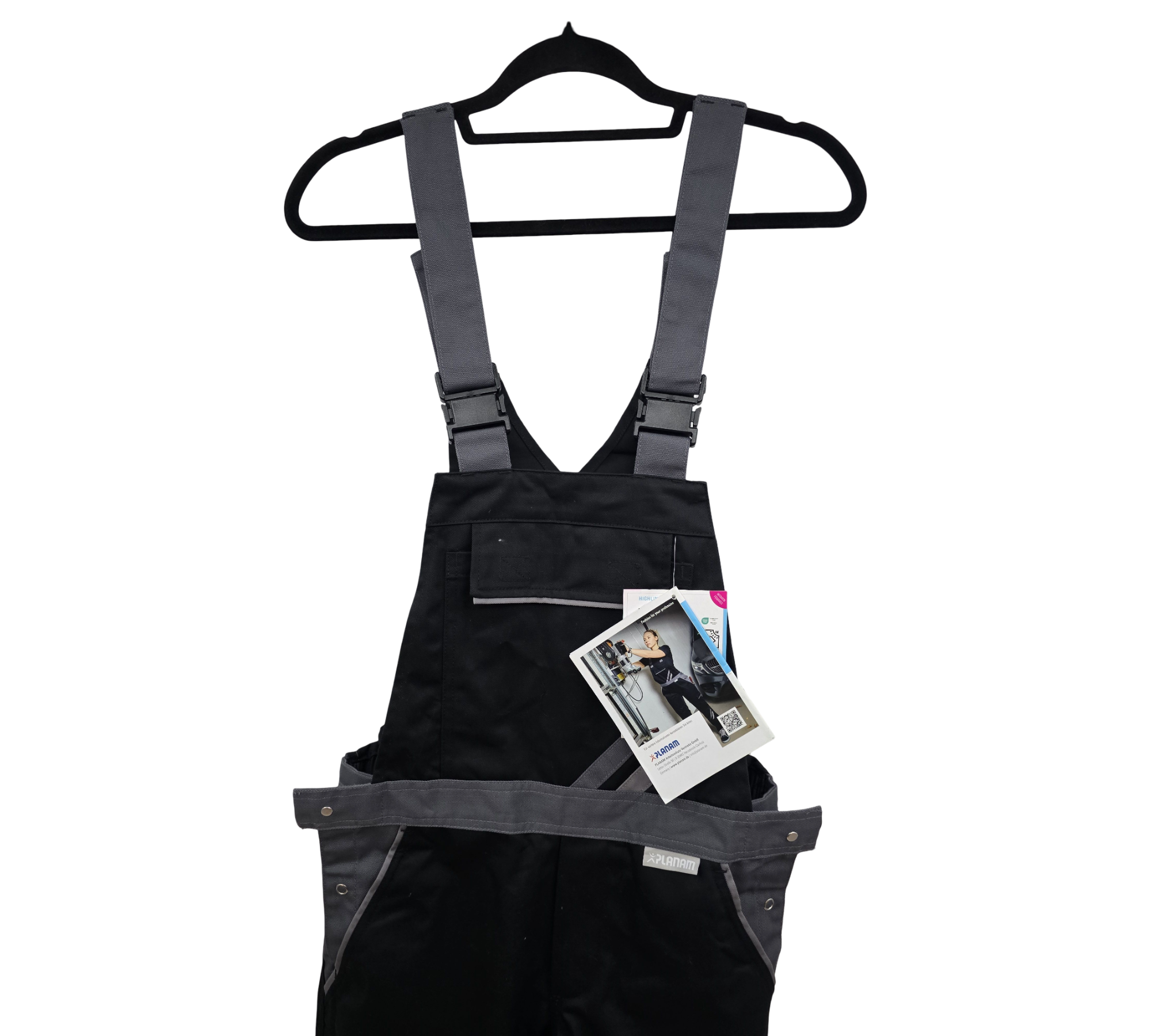 Planam Highline 2719036 Latzhose Damen Gr. 36 Schwarz-Schiefer-Zink