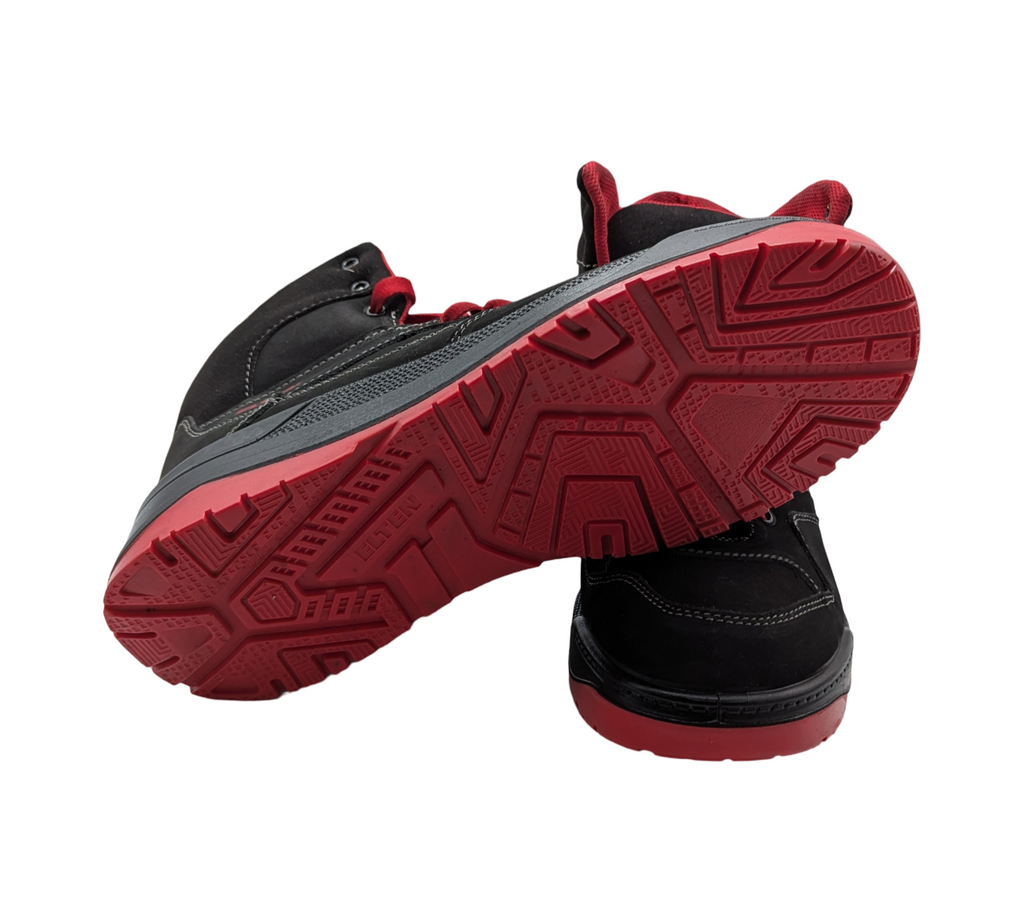 ELTEN MAVERICK Mid ESD S3 Sicherheitsschuhe Herren Gr. 45 Schwarz-Rot