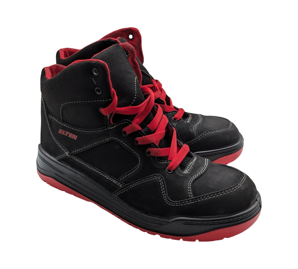 ELTEN MAVERICK Mid ESD S3 Sicherheitsschuhe Herren Gr. 45 Schwarz-Rot