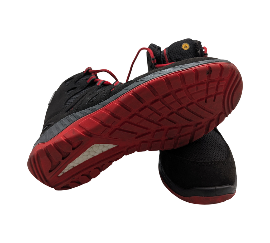 ELTEN MADDOX Mid ESD S3 Unisex Sicherheitsschuhe, Größe 38, Schwarz-Rot