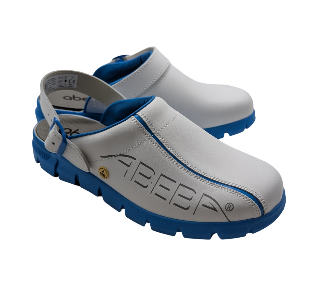 ABEBA Dynamic 37312 Clogs Arbeitsschuhe  Gr. 43 Weiß Blau