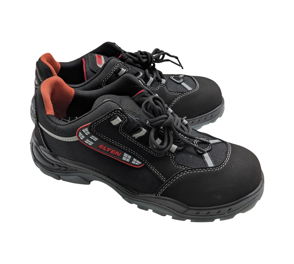 ELTEN SENEX ESD S2 Sicherheitsschuhe Herren Gr. 43 Schwarz Rot