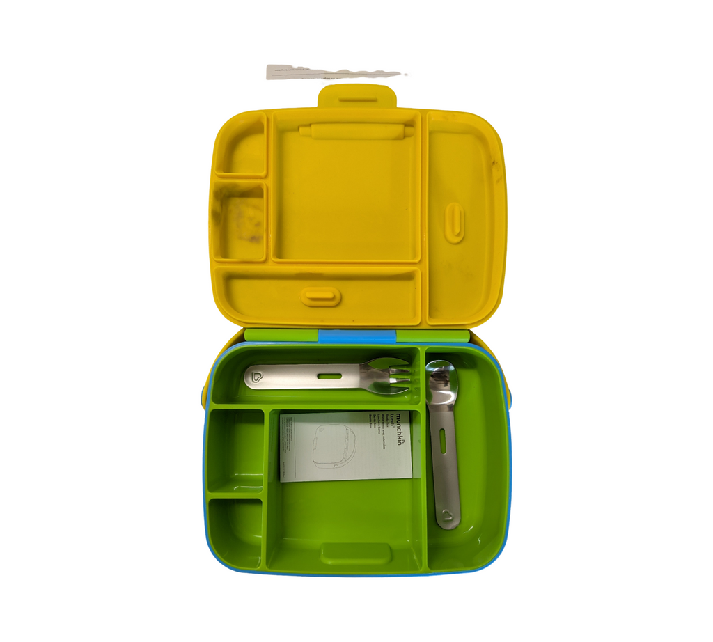 Munchkin Brotdose 5 Fächer Lunchbox mit Edelstahl Besteck