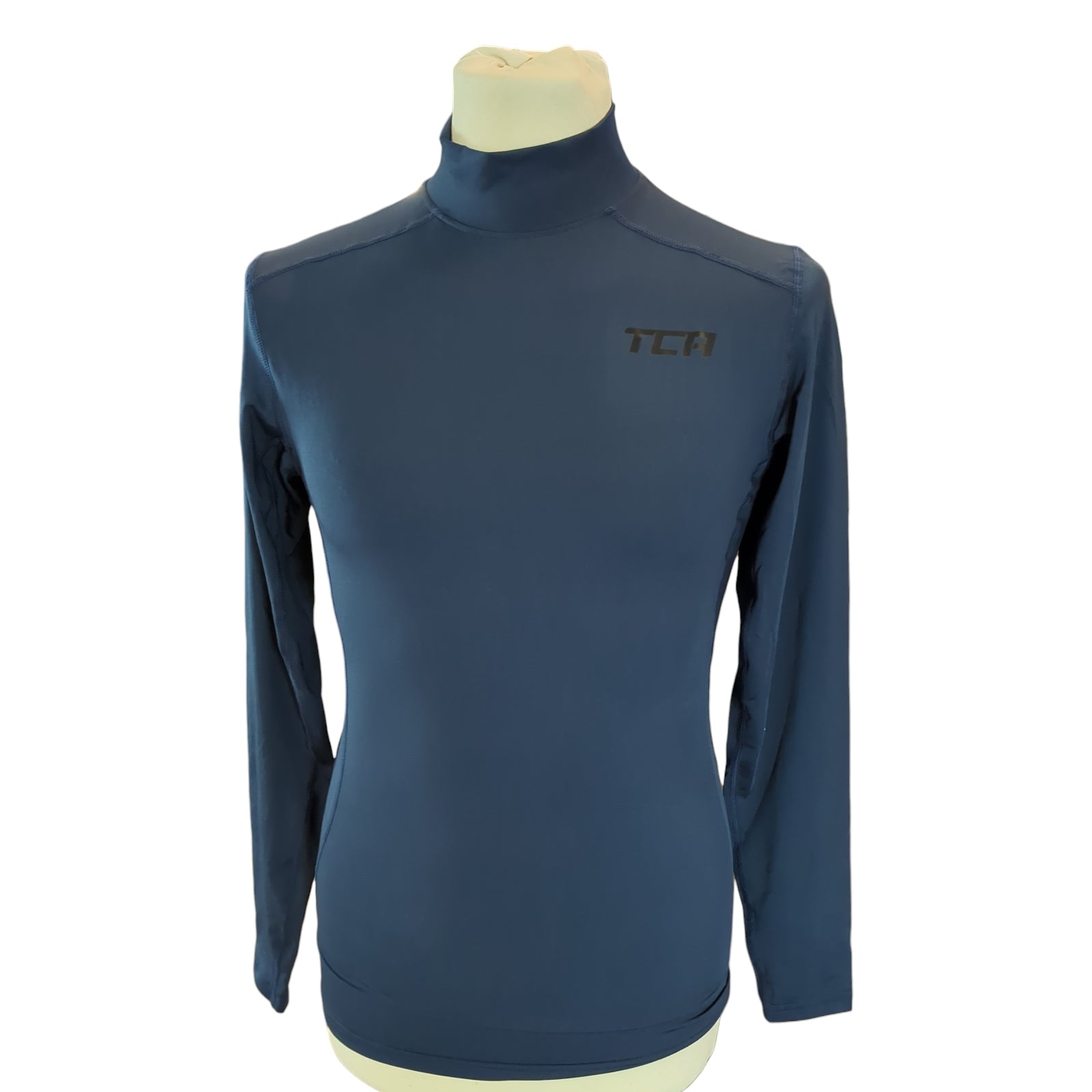 TCA Kompressions-Langarmshirt Herren Thermo Stehkragen Blau L