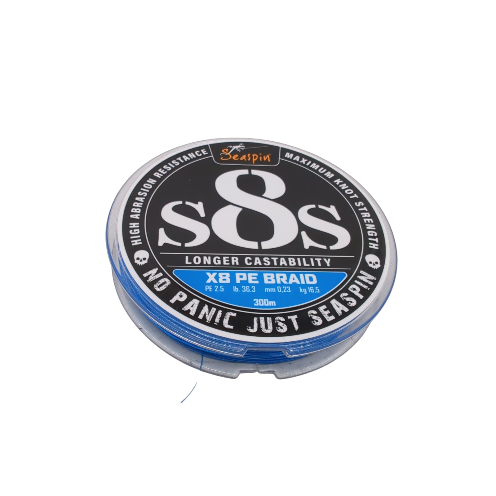 Seaspin S8S-PE 2.5 Geflochtene Angelschnur PE-Schnur 300 m Blau